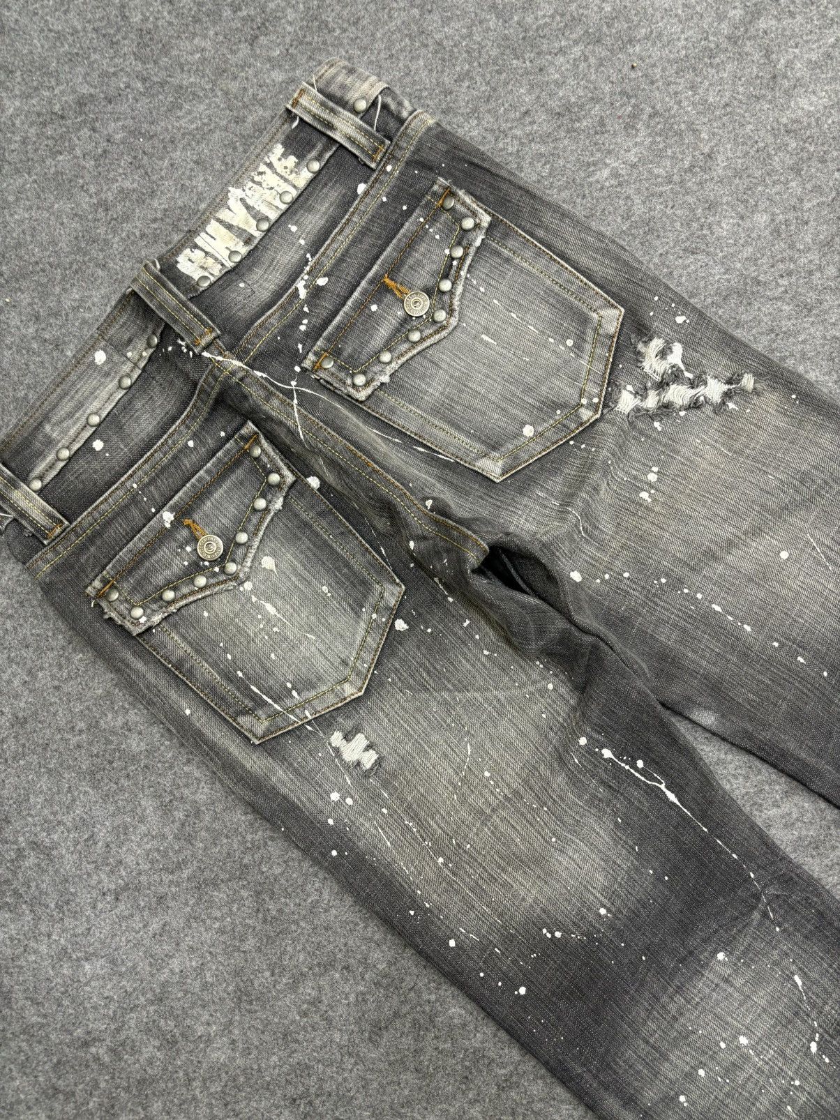Seditionaries 💥FLARE💥 RHYME Japan Painter Spiky Distressed Denim F566 Size US 28 / EU 44 - 19 Thumbnail