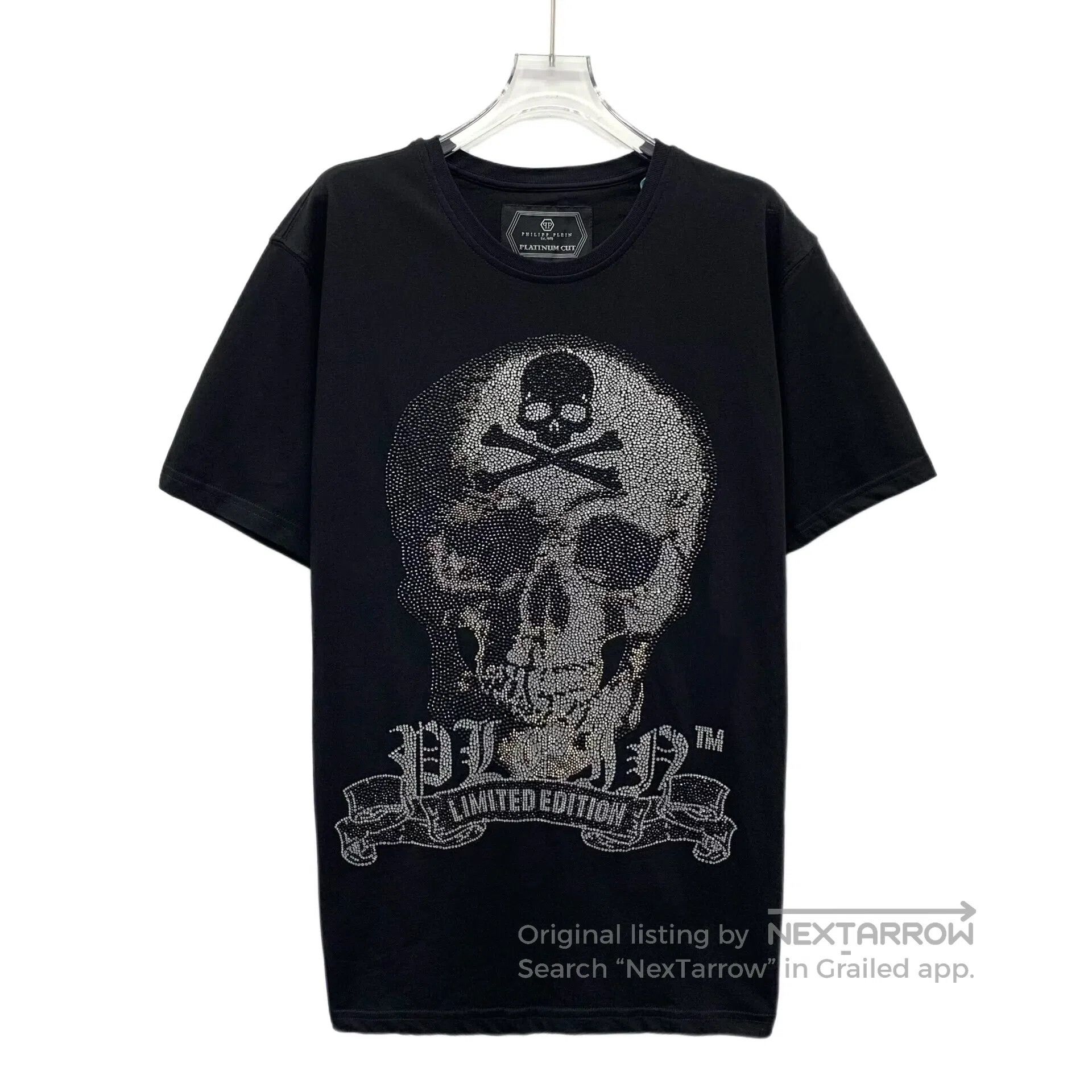 Philipp Plein Philipp Plein Black Skull Head Stud Design Cotton Round Ne Size US XL / EU 56 / 4 - 1 Thumbnail