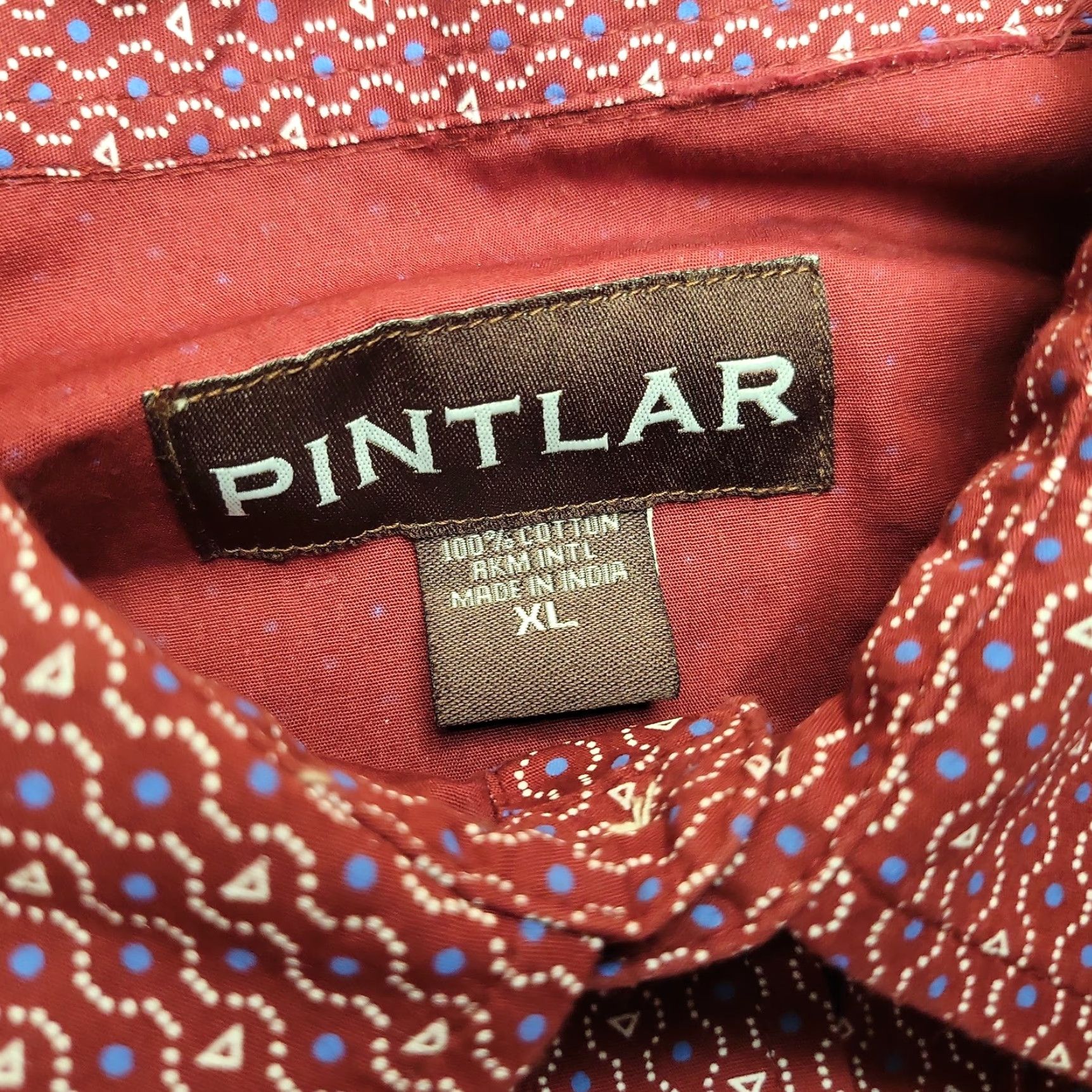Vintage Pintlar Mens XL Red Long Sleeve Pearl Snap Western Geometric Rodeo Cowboy Shirt Size US XL / EU 56 / 4 - 3 Thumbnail