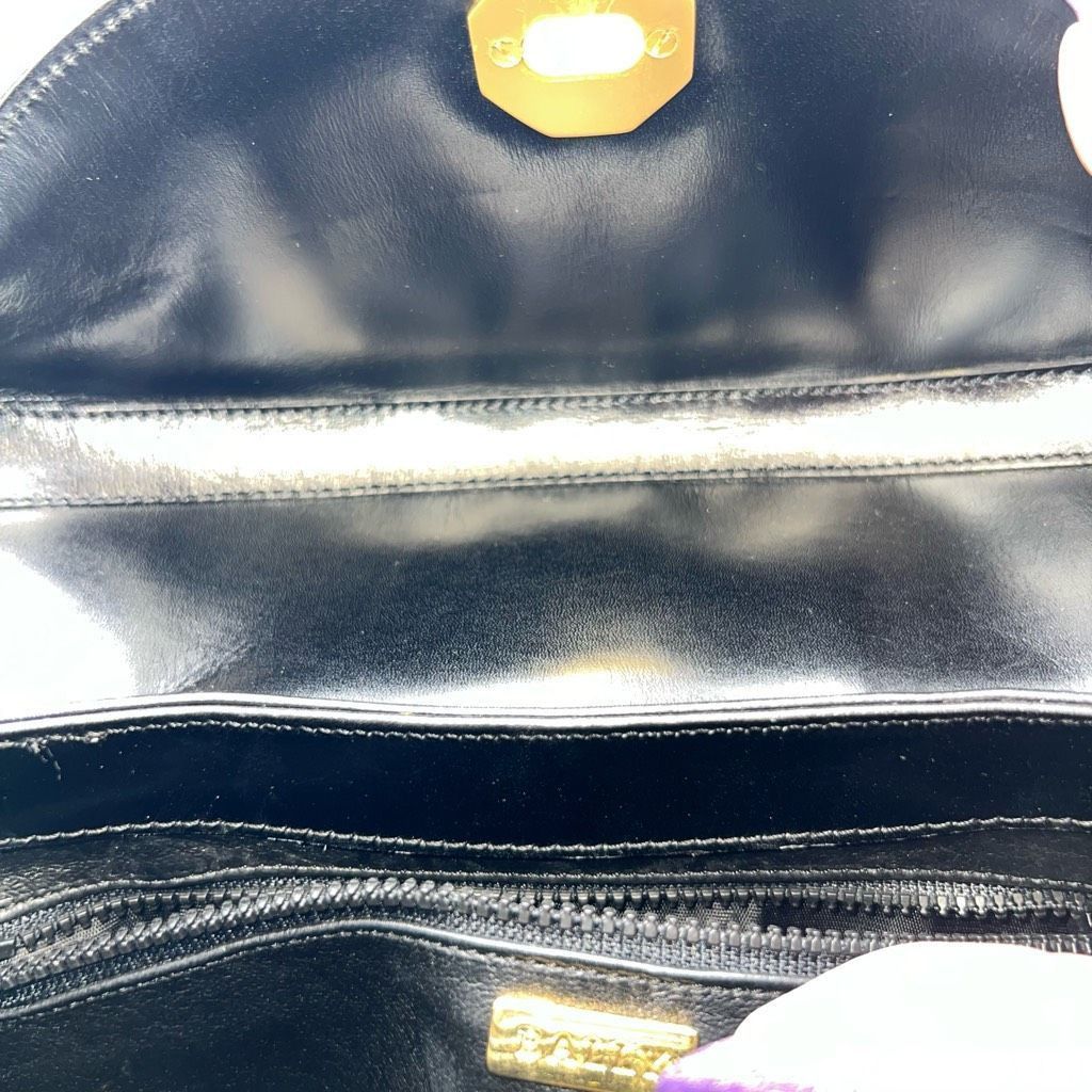 Bally Bally Vintage Structured Lambskin Bag with Brushed Gold Turn Lock Closure Size ONE SIZE - 12 Thumbnail