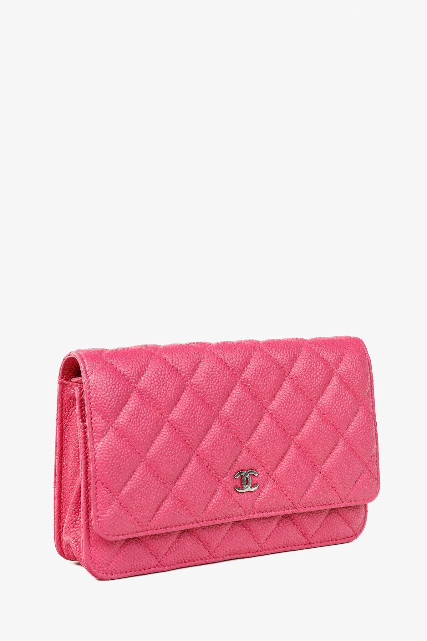 Chanel Chanel Silver Strap Pink Magenta Caviar Wallet-on-Chain Size ONE SIZE - 2 Thumbnail