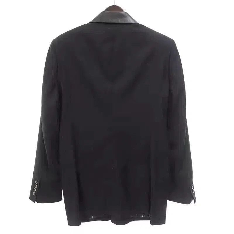 Roen Black Blazer-Style Jacket with Leather Accents. Size US L / EU 52-54 / 3 - 2 Thumbnail