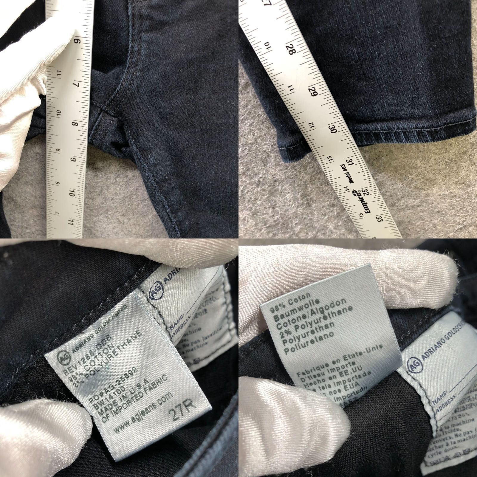 Vintage AG Adriano Goldschmied Legging Super Skinny Jean Womens 27R Dark Wash Blue Jeans Slim Stretch 5-Pocket Denim Pull-On? Size 27" / US 4 / IT 40 - 8 Thumbnail