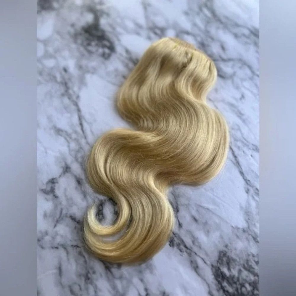 Other 12 Inch light Blonde #613 body Wave 100% Human hair Clip i Size ONE SIZE - 3 Thumbnail