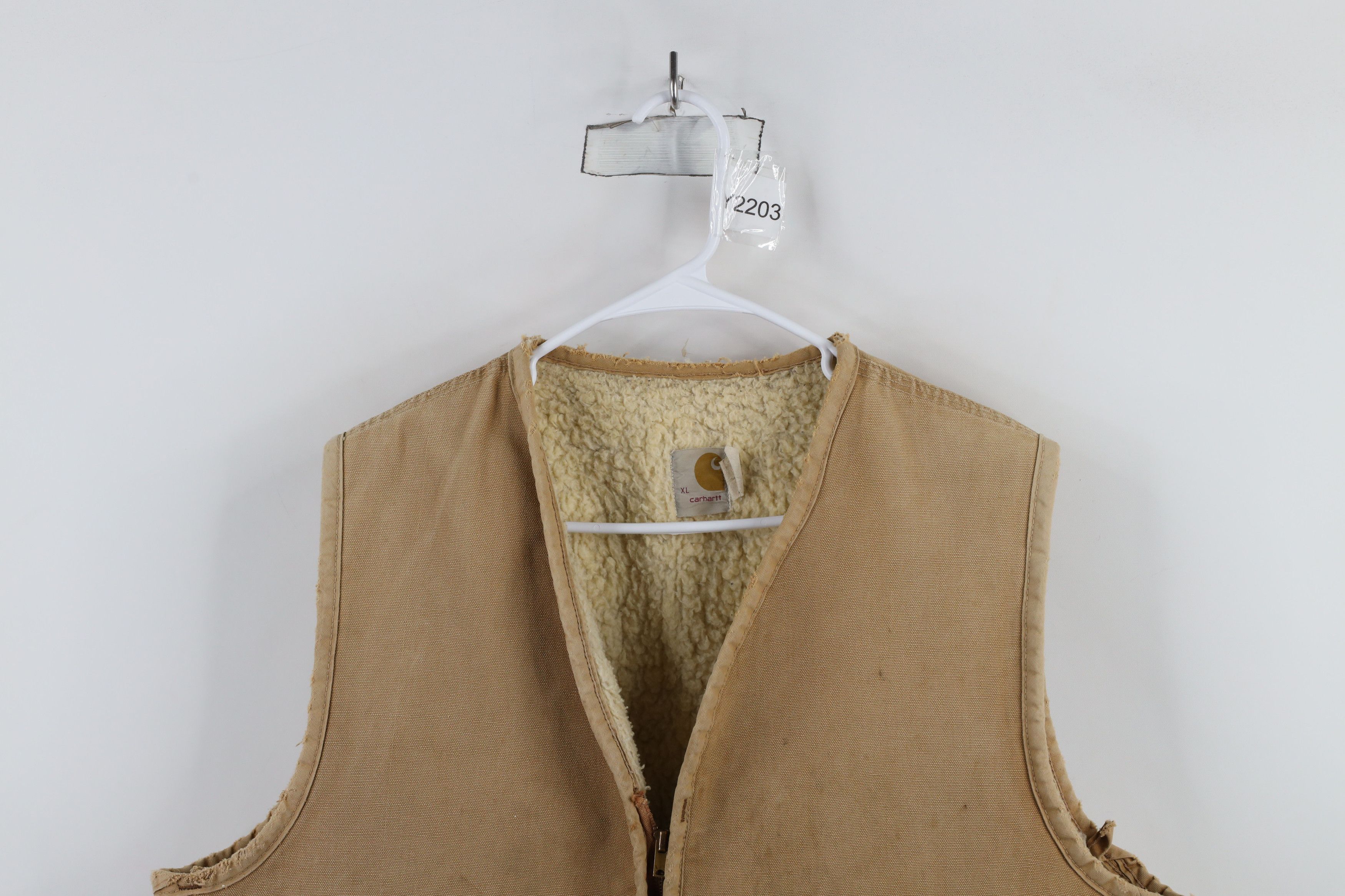 Carhartt Vintage 80s Carhartt Fleece Lined Canvas Vest Jacket USA Size US XL / EU 56 / 4 - 2 Thumbnail