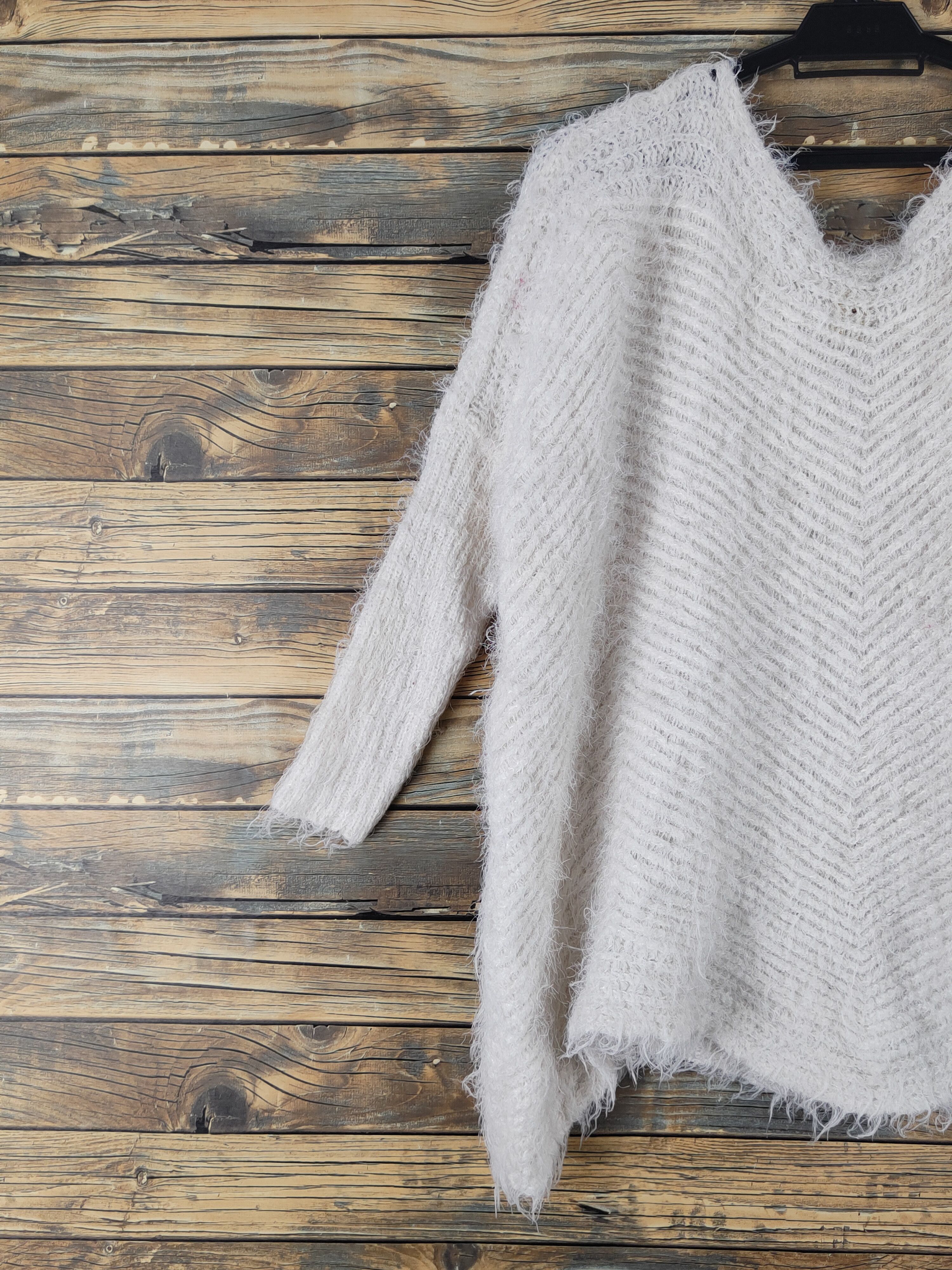 Japanese Brand Popeye Ivory Shag Shaggy Fur Mohair Knitwear #W1633 Size L / US 10 / IT 46 - 8 Thumbnail