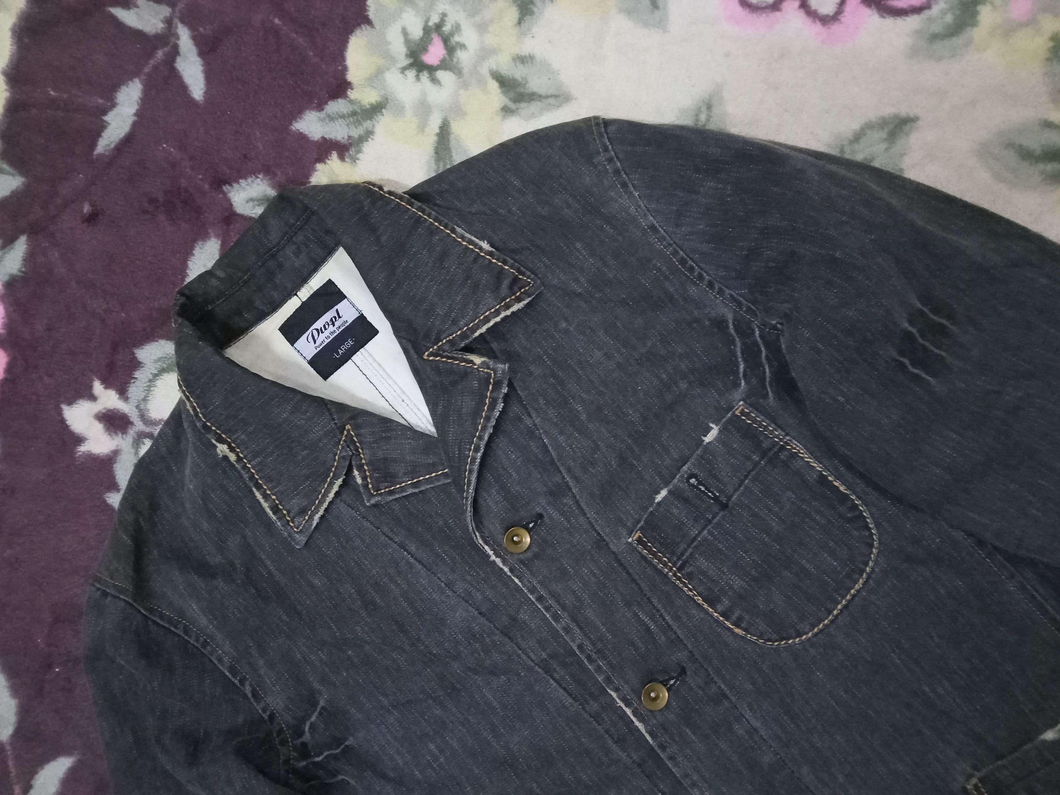 Japanese Brand Power To The People PWPL Denim Jacket Size US L / EU 52-54 / 3 - 2 Thumbnail
