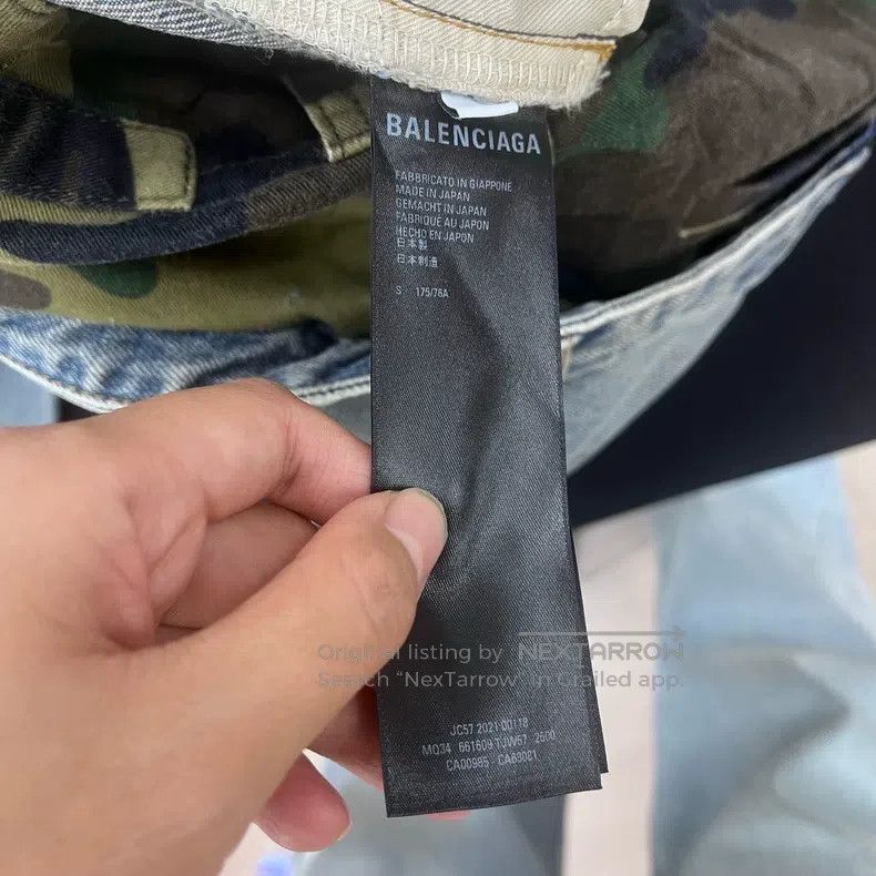 Balenciaga Balenciaga size S Faux Two Piece Camo Denim Pants Size US 27 - 4 Thumbnail