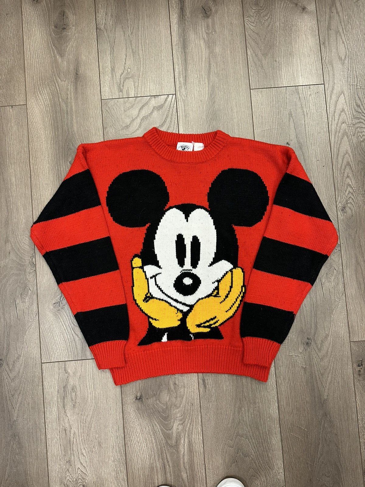 Mickey & Co. Vtg Mickey Mouse Striped Knit Sweater Size US M / EU 48-50 / 2 - 1 Preview