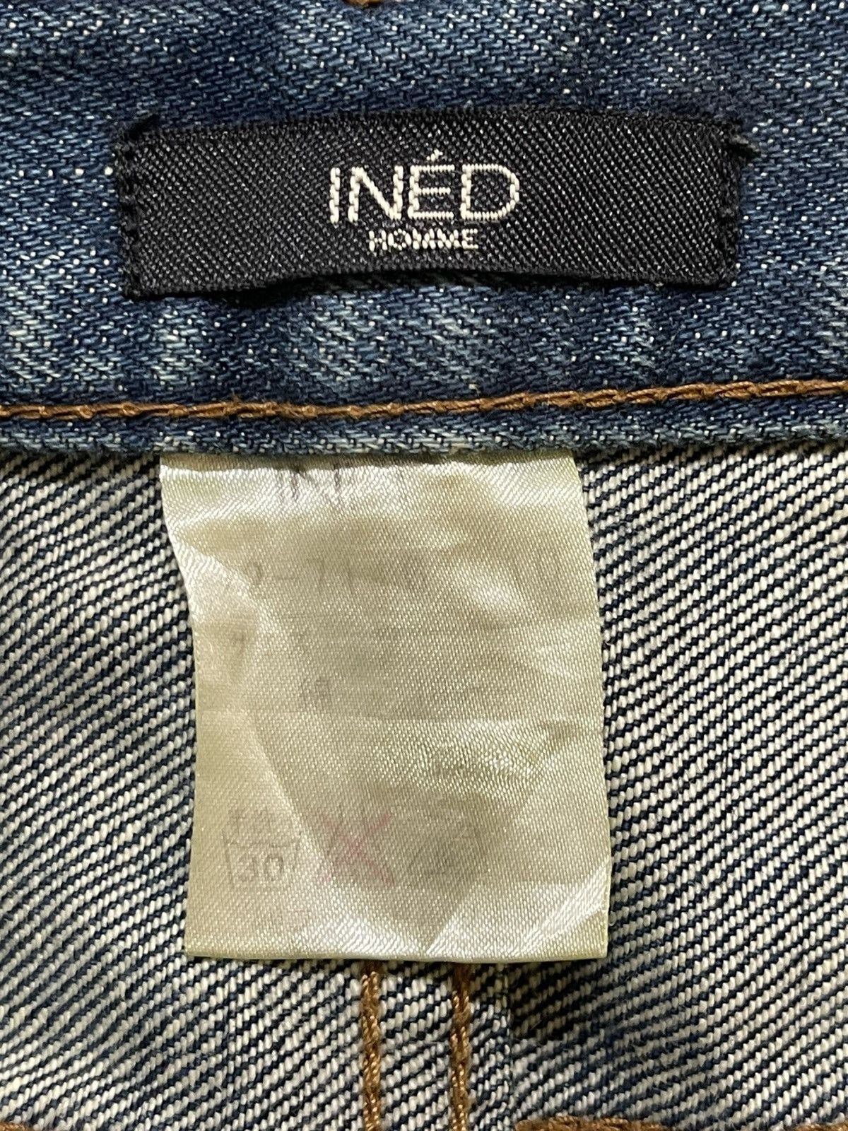 Yohji Yamamoto Vintage Ined By Yohji Yamamoto Faded Wash Whiskers Loose Fit Size US 31 - 9 Thumbnail