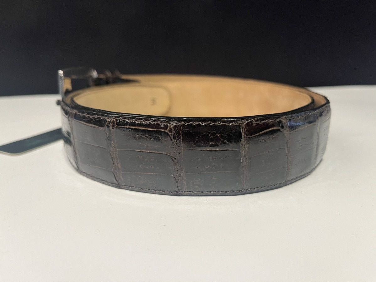 Vintage erreghé genuine crocodile leather belt Italian DS 70’s Size 32 - 2 Thumbnail
