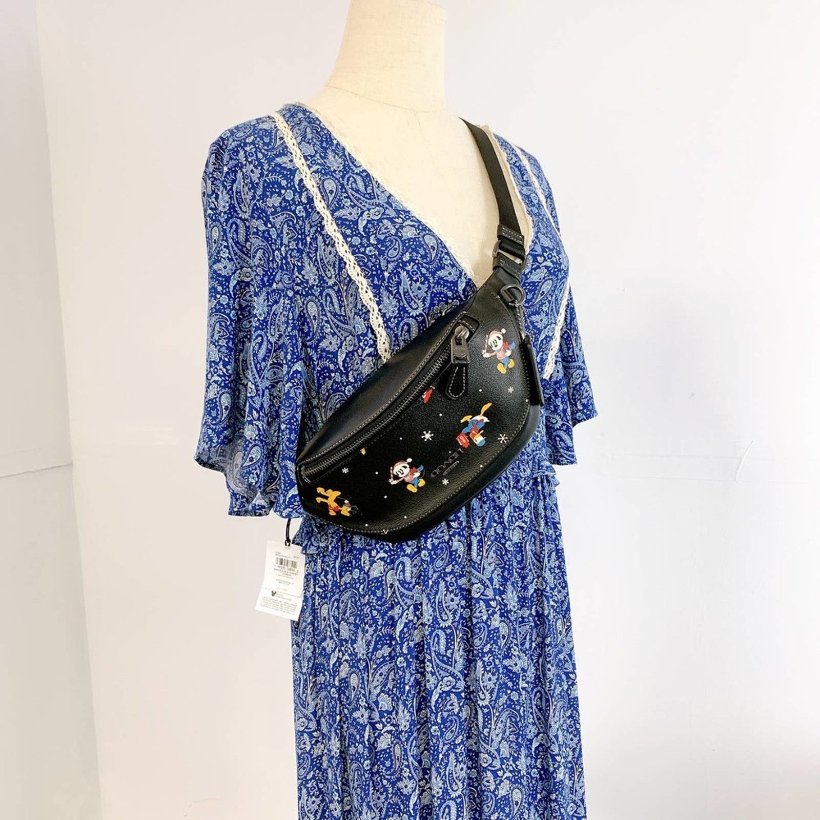 Coach Cl964 Disney X Coach Warren Mini Belt Bag In Black, Women's