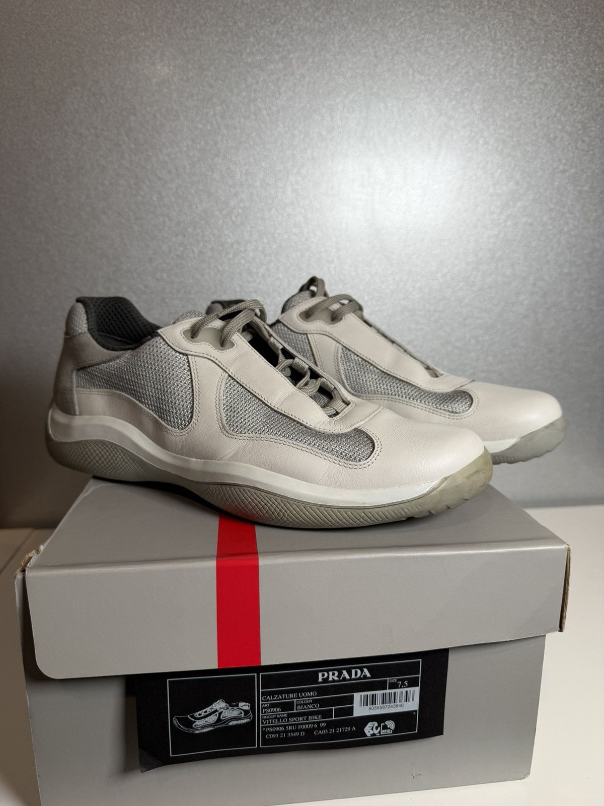 Prada Prada America’s Cup Grey Mens Low Top Size US 9.5 / EU 42-43 - 2 Thumbnail