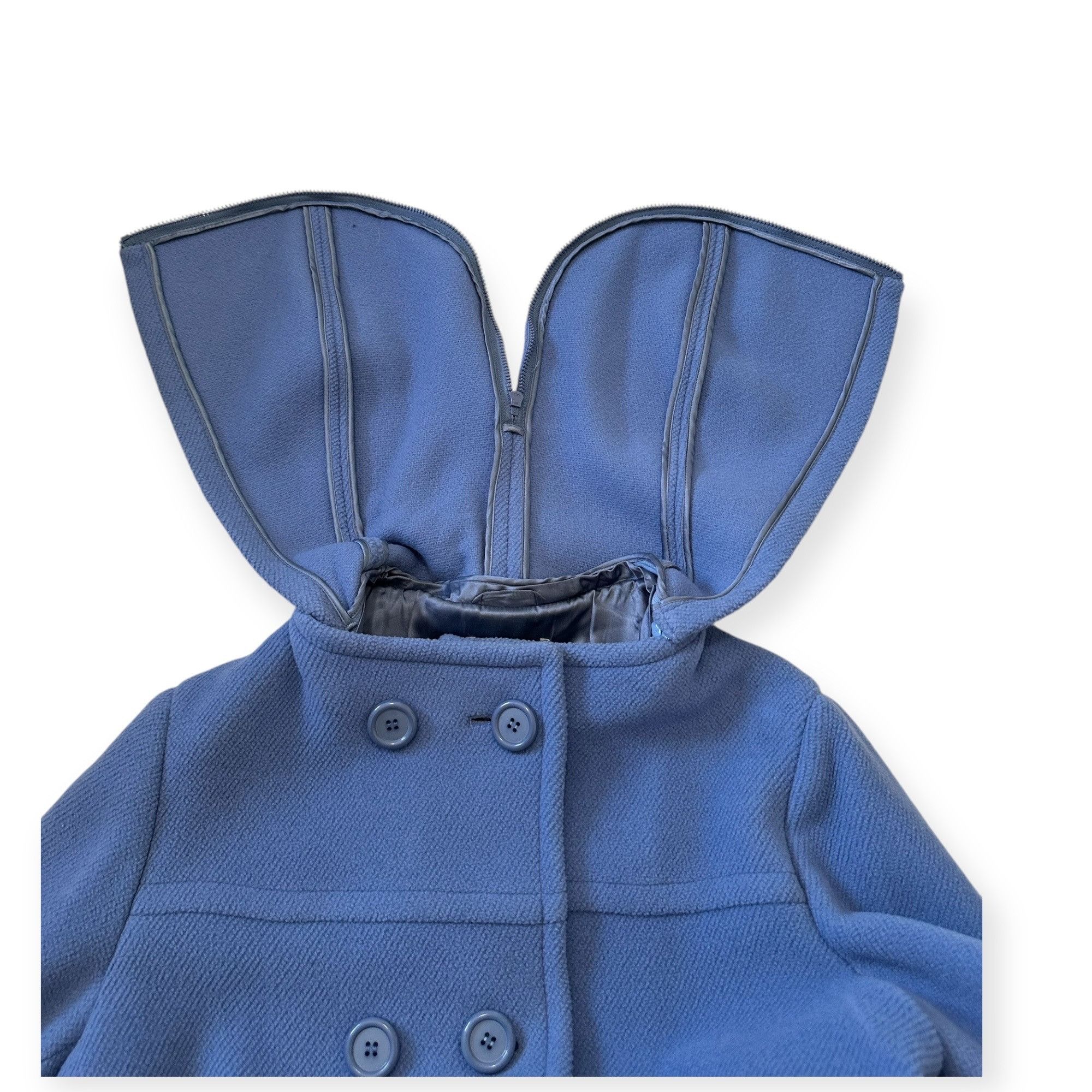 Prada Prada Blue Wool Double Breasted Coat, Size 46 Italy, Hooded Size L / US 10 / IT 46 - 12 Thumbnail