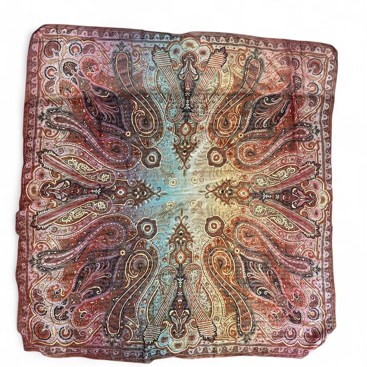 Etro ETRO paisley 100% silk scarf 135cm 53″ square REATIL $890 Size ONE SIZE - 1 Thumbnail