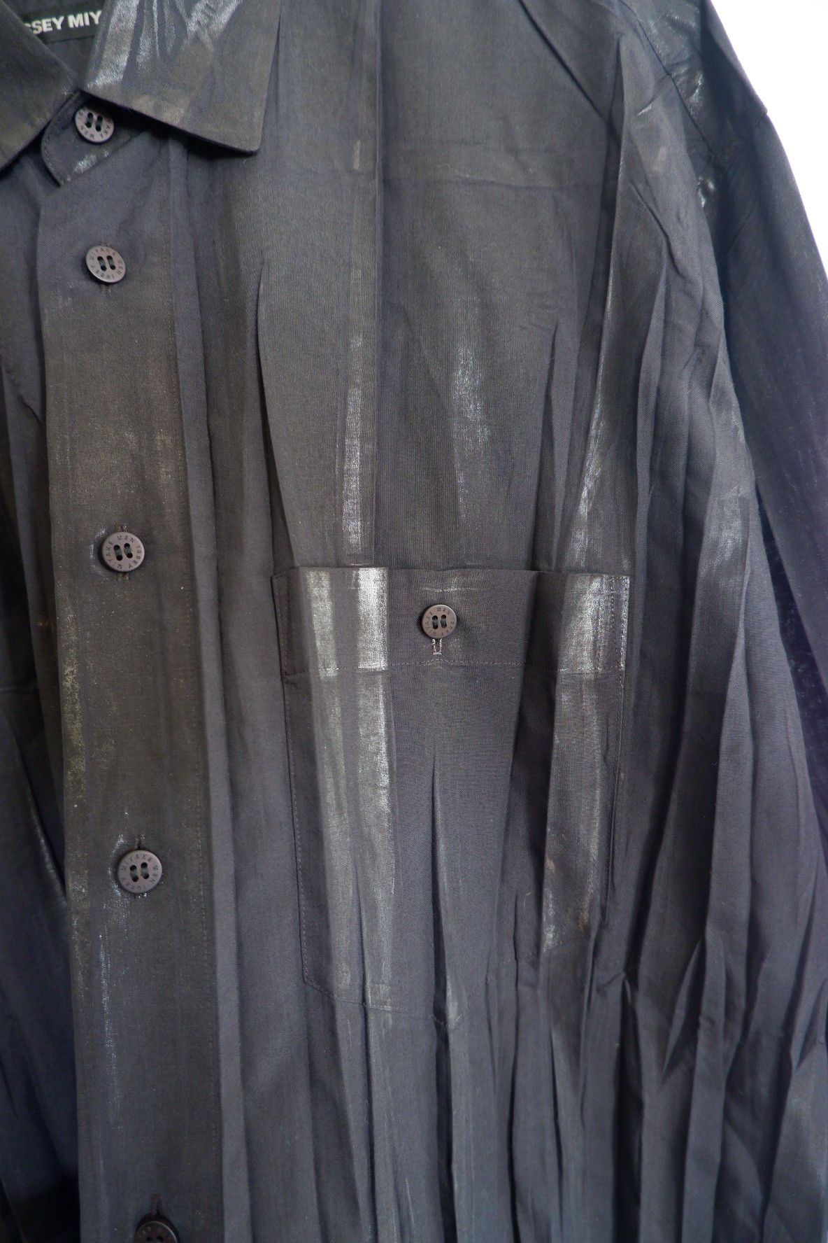 Issey Miyake Issey Miyake Men Edge Pleated Luster Shirts Size US XL / EU 56 / 4 - 4 Thumbnail