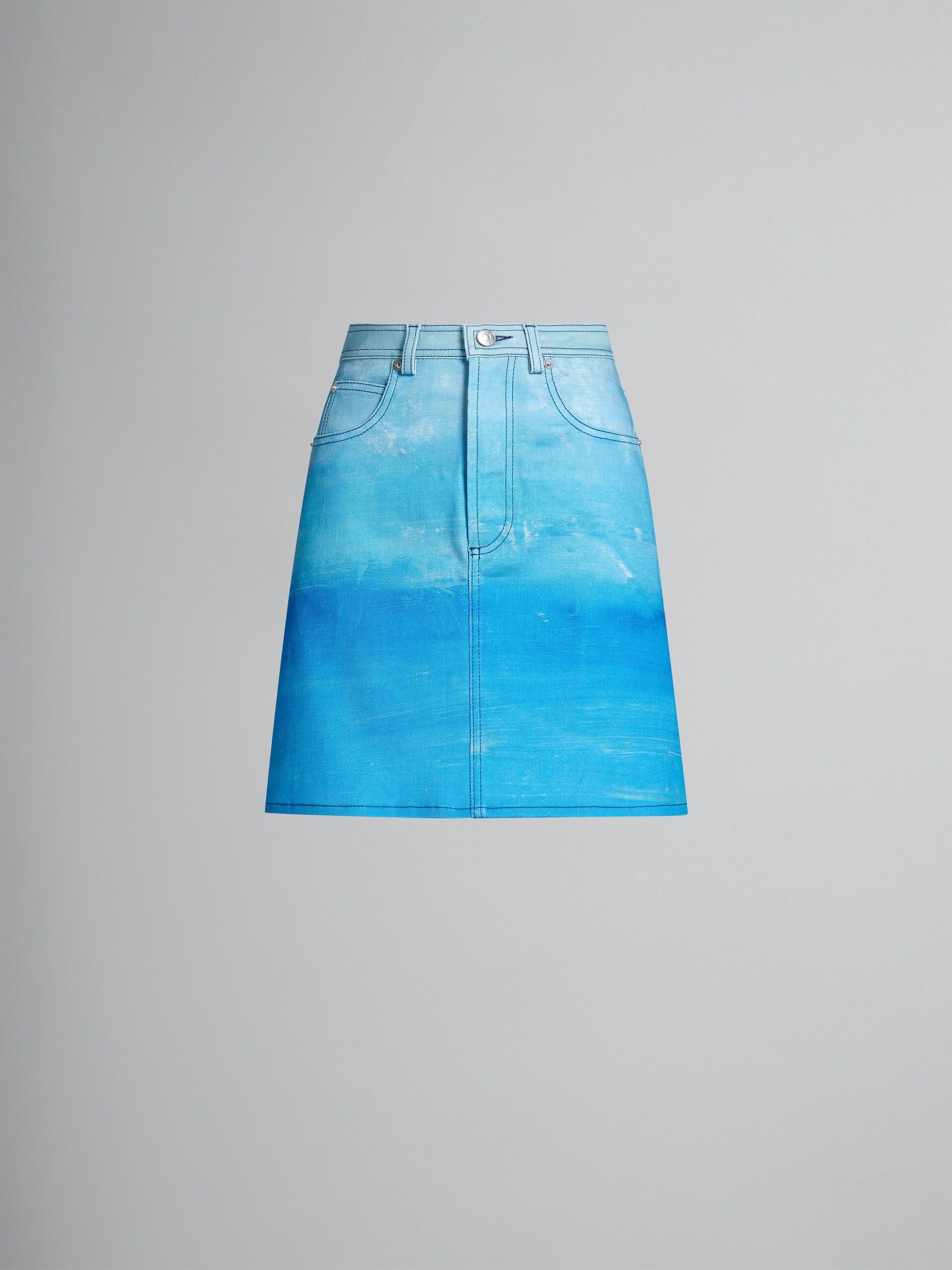 o1y1125 Denim Mini Skirt in Light Blue