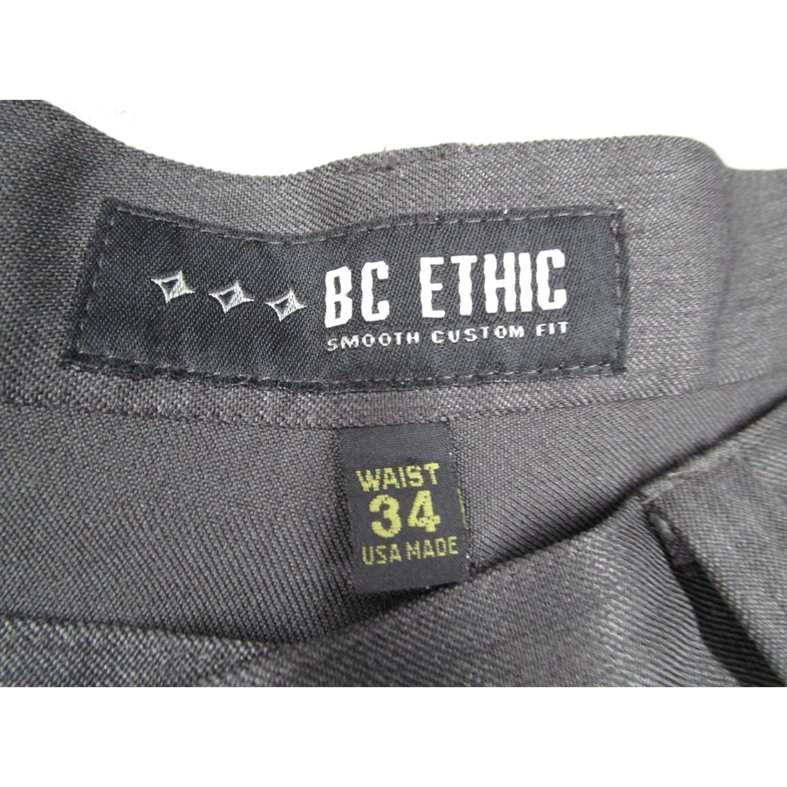 Vintage BC Ethic Pants Mens 34 Polyester EZ Fit Smooth Custom Fit 5 Pocket Made USA Shirt Size US 34 / EU 50 - 3 Thumbnail