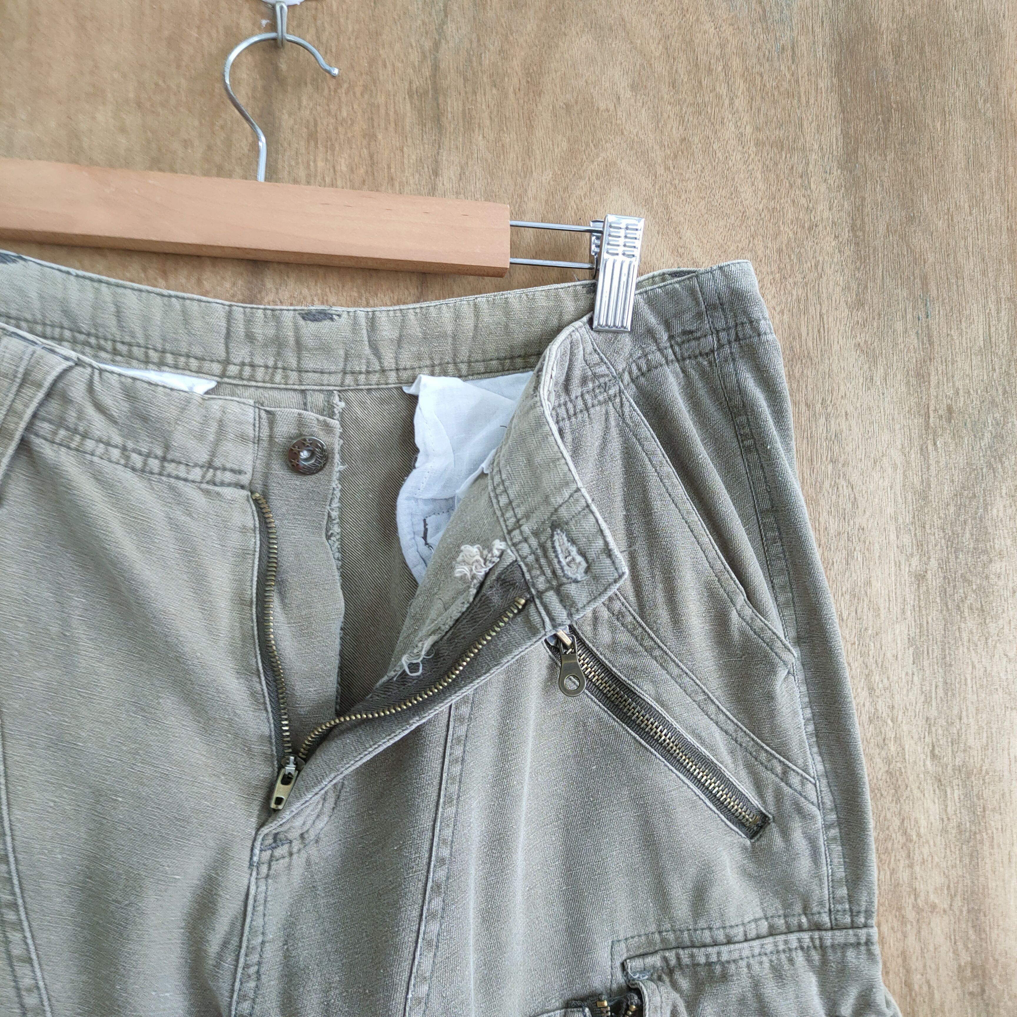 If Six Was Nine × Japanese Brand SIX STAR DOUBLE KNEE FADED CARGO PANTS Size US 33 - 9 Thumbnail