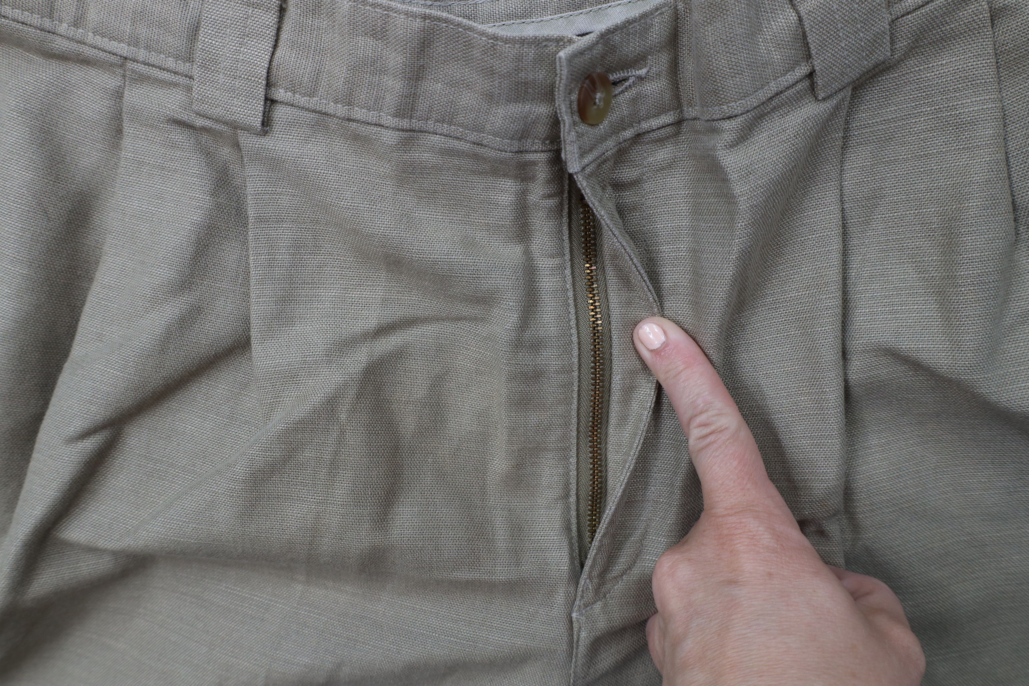 Vintage Vintage 90s Streetwear Linen Blend Cuffed Chino Pants Beige Size US 34 / EU 50 - 5 Thumbnail
