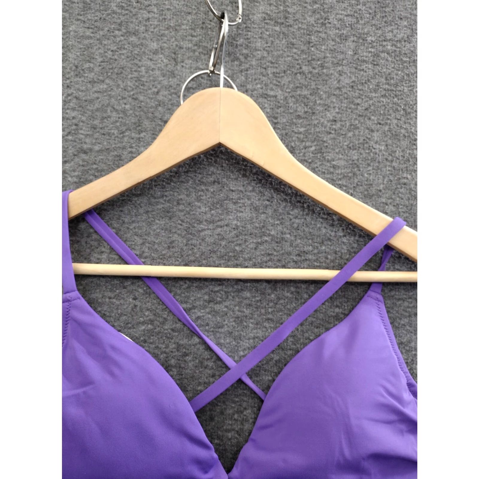 Vintage Shade & Shore Purple Keyhole Spaghetti Bikini Swim Top Padded Size 36B Women Size XS / US 0-2 / IT 36-38 - 3 Thumbnail