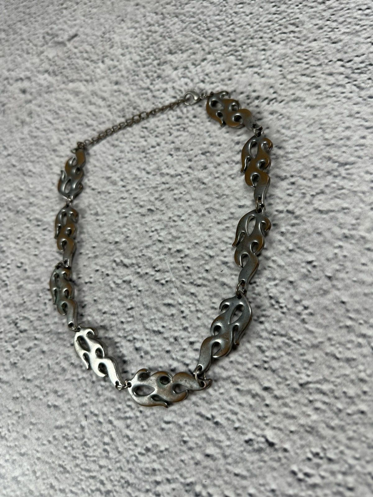 Japanese Brand Crazy Y2K Fire Chain SK8 Opium Gothic Metal Style Rock Punk Size ONE SIZE - 2 Thumbnail