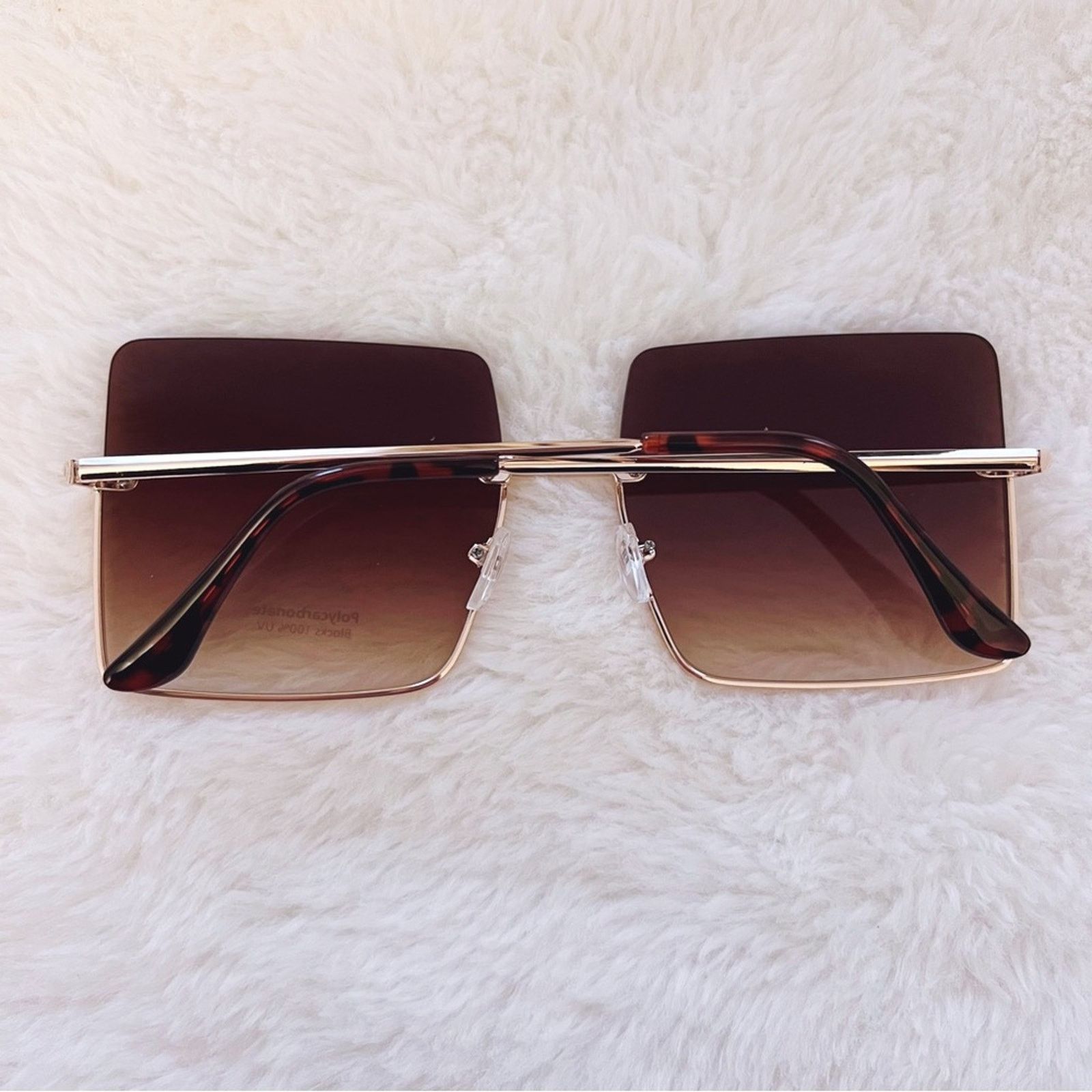 Other Blair Brown Modern Rectangle Half Rim Sunglasses Size ONE SIZE - 10 Thumbnail