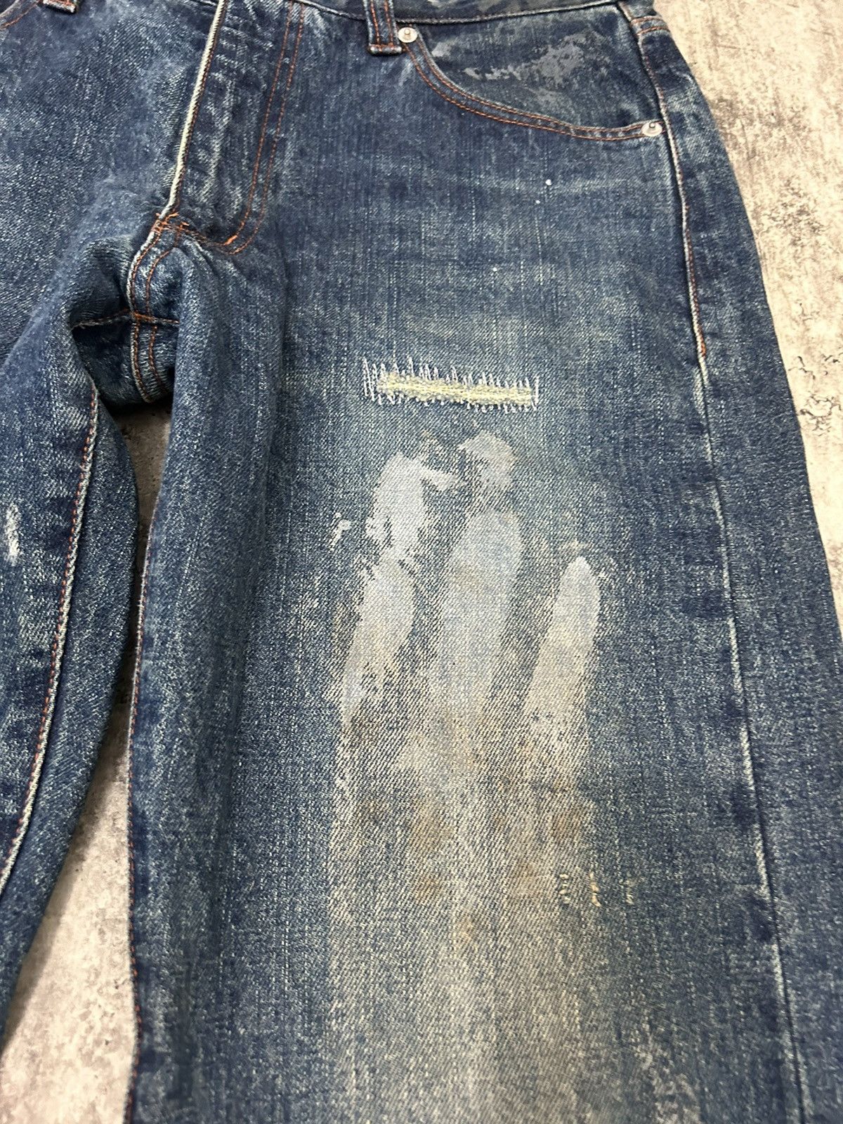 Japanese Brand Men’s Melrose Japanese Selvedge Paint Distressed Pants Size US 32 / EU 48 - 5 Thumbnail