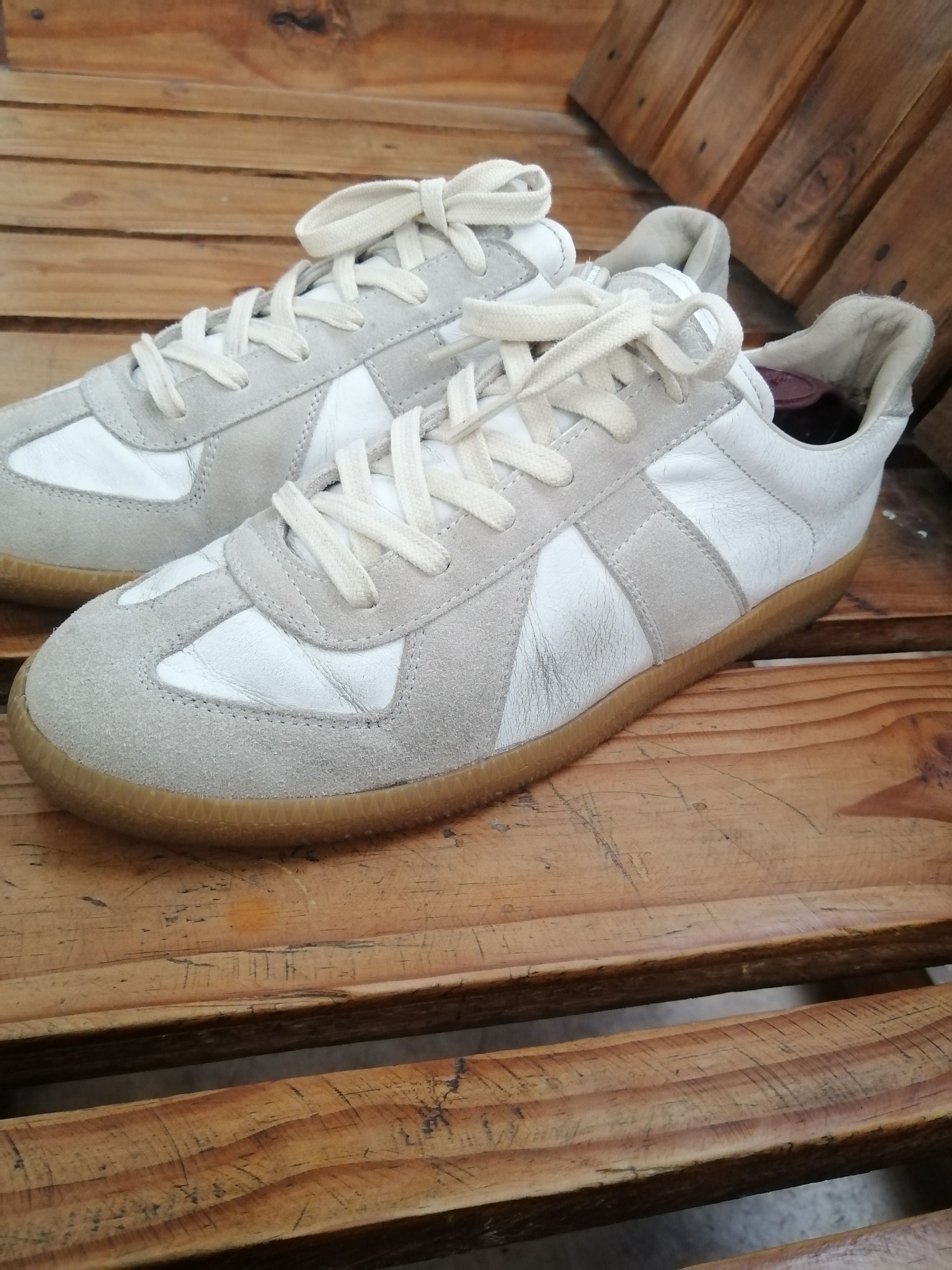 Maison Margiela MM Replica Gat White Painted Sneaker (40 | Grailed
