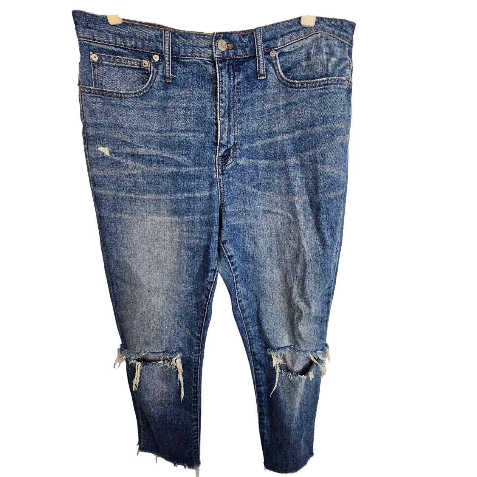 Madewell Madewell The High Rise Slim Boyjean 31 Distressed Stretch Size 35" - 1 Thumbnail