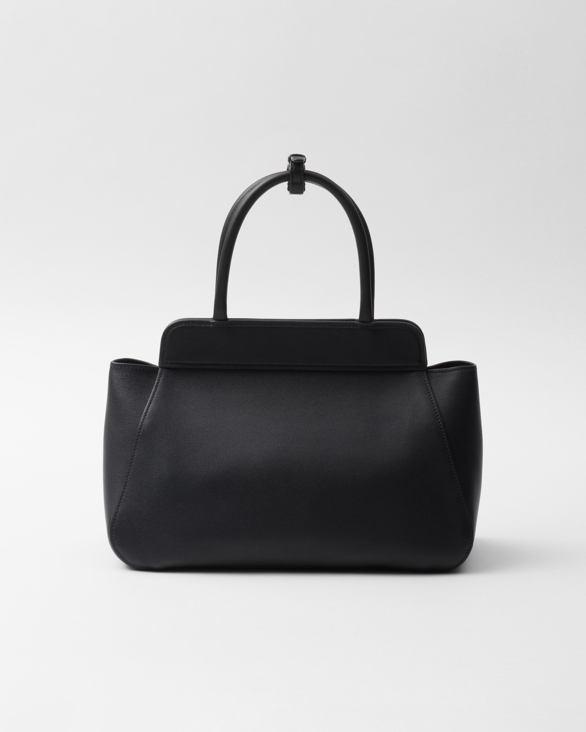 Prada o1la1rc1a0925 Size: OS / Medium Leather Tote Bag in Black Size ONE SIZE - 4 Thumbnail
