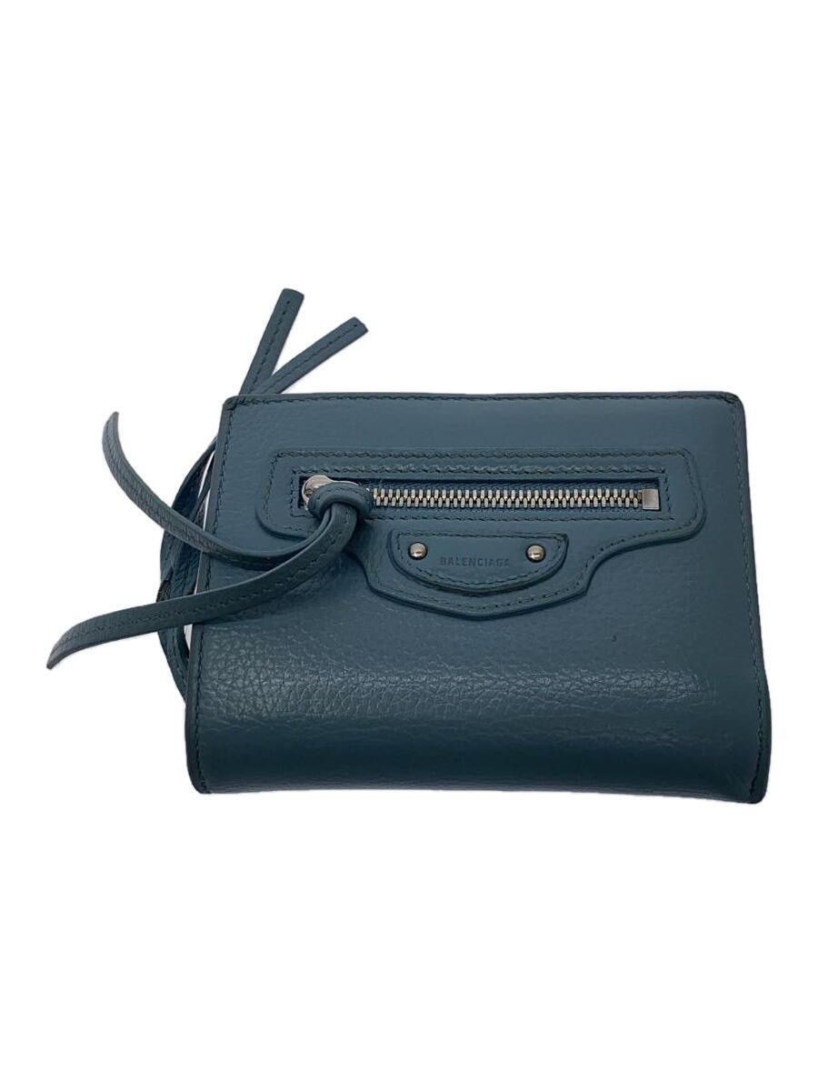 Balenciaga Balenciaga Neo Classic Leather Bi-Fold Wallet Blue Size ONE SIZE - 1 Thumbnail