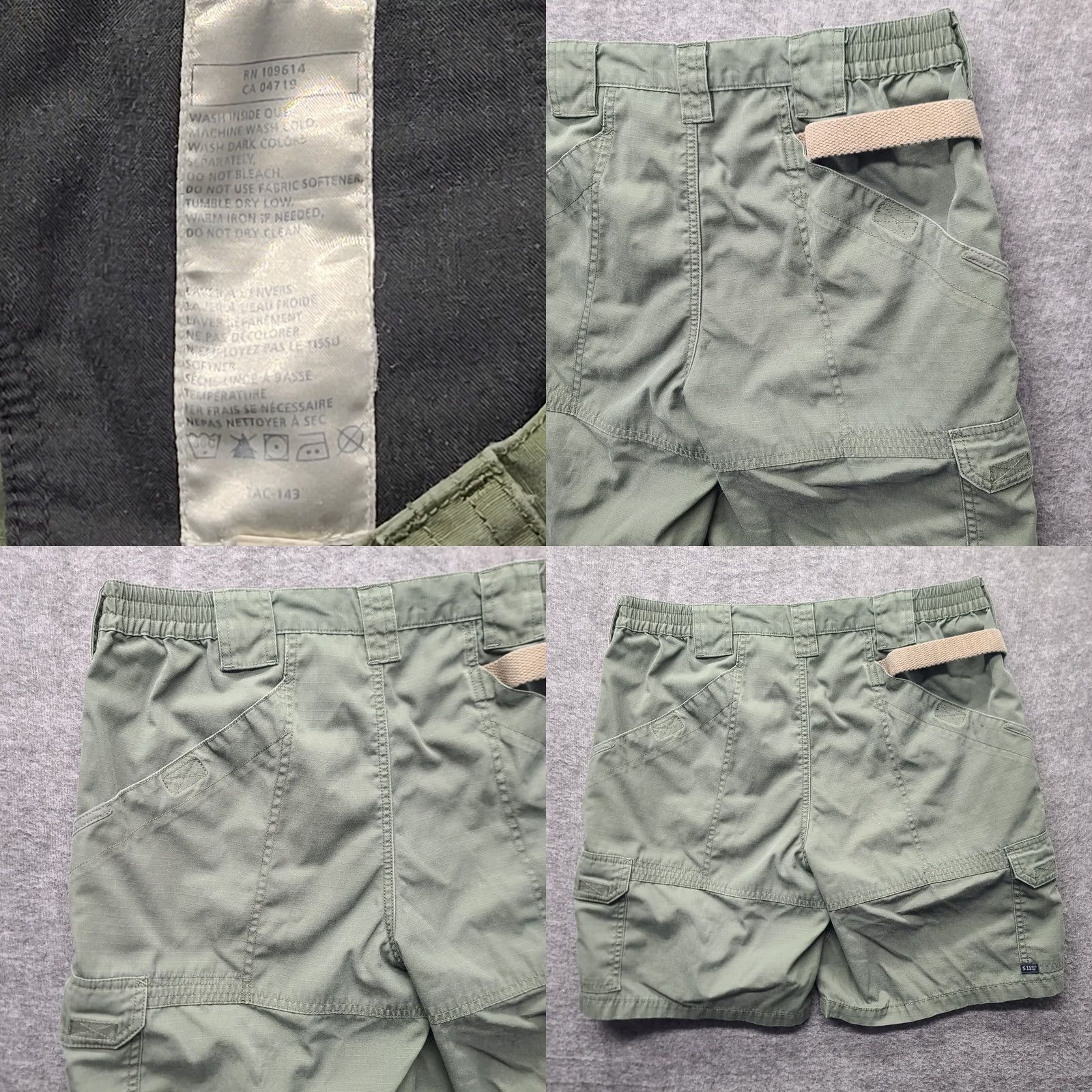 Vintage 5.11 Tactical Shorts Womens 12 Cargo Outdoors Hiking Canvas Cotton Polyester Green Mid Rise 8 in Pockets Zipper Regular Fit Day Outdoor Womens Size 34" / US 12 / IT 48 - 8 Thumbnail