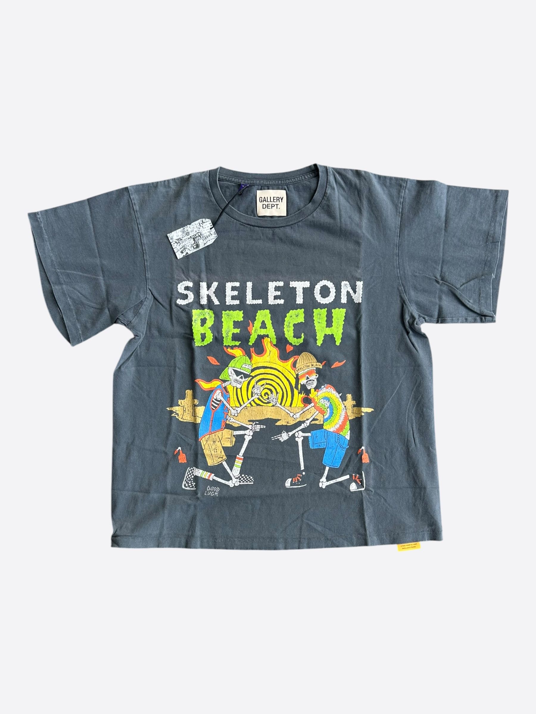 Gallery Dept. Vintage Black Skeleton Beach Glitter Logo T-Shirt Size US XS / EU 42 / 0 - 1 Thumbnail