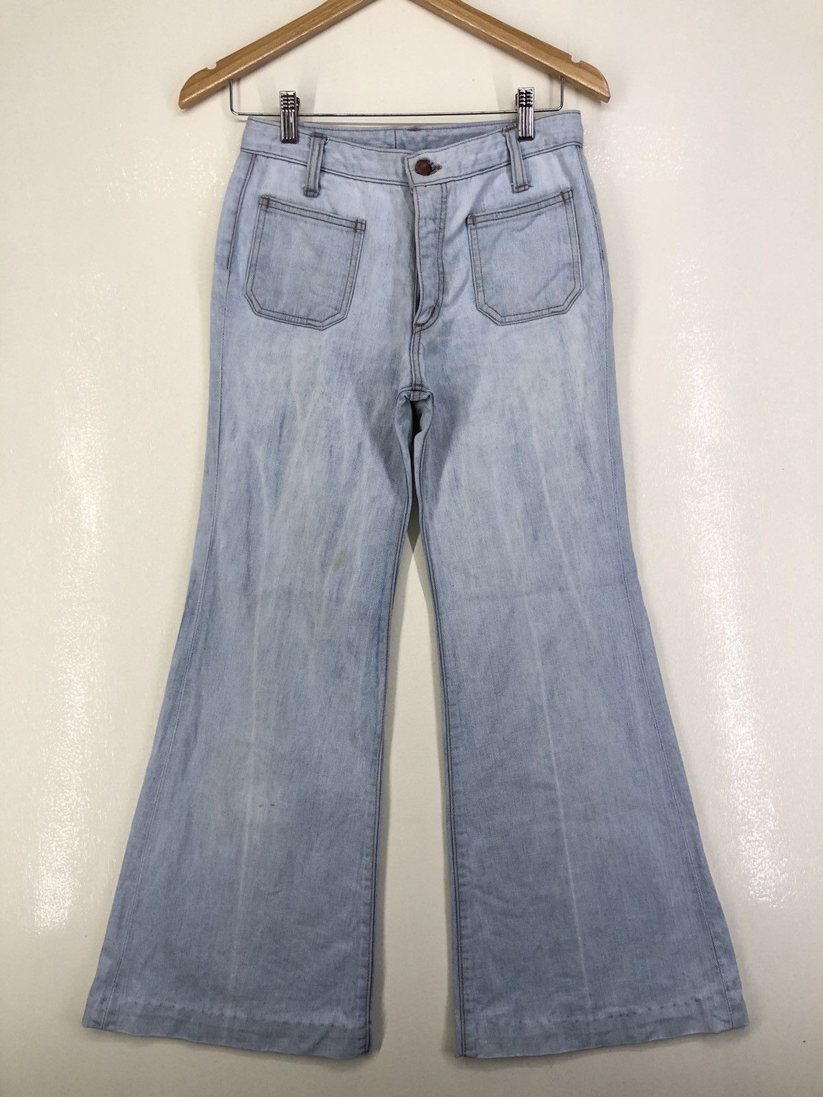 Wrangler Vintage Wrangler Super Flared Light Wash Bush Pants Size US 26 / EU 42 - 1 Thumbnail