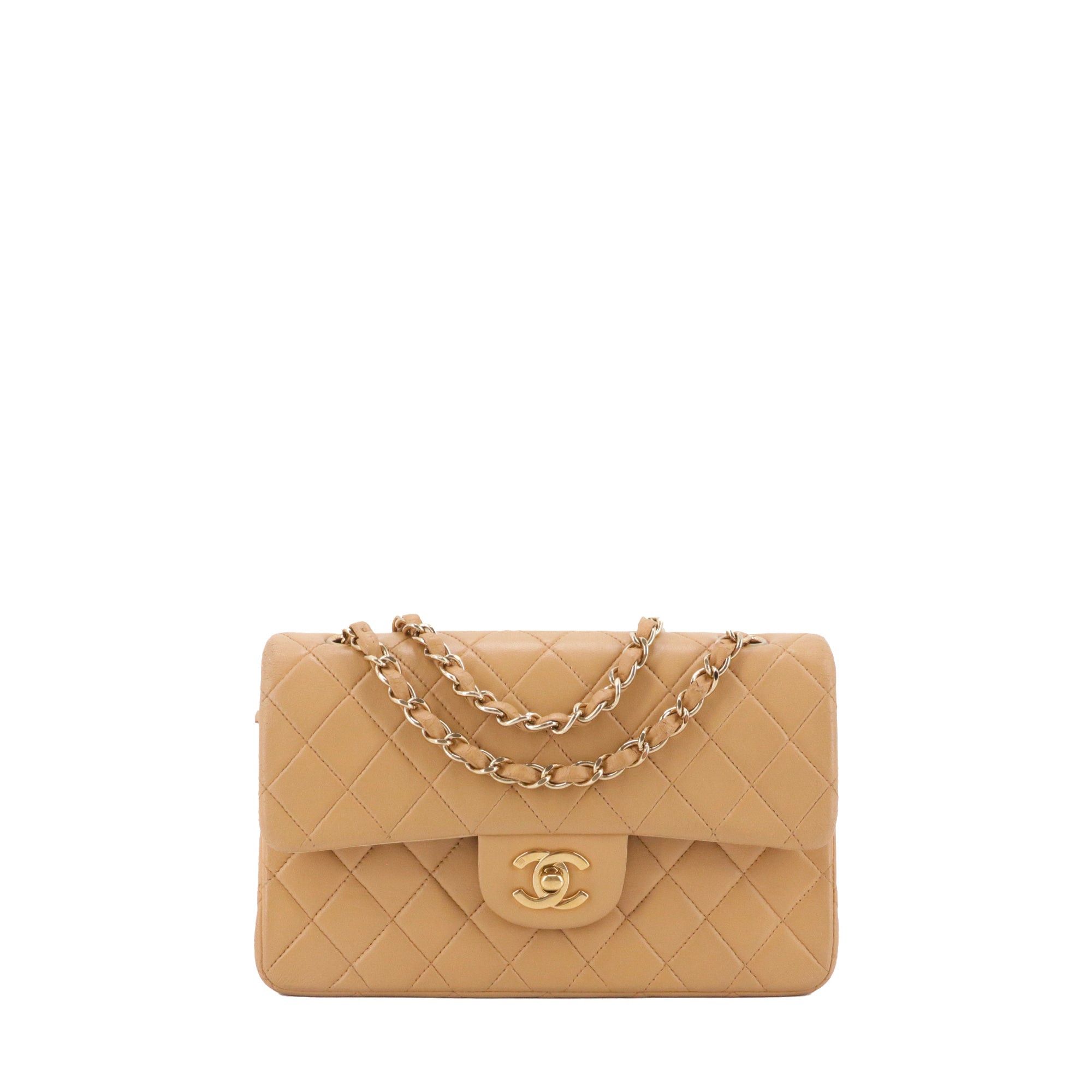Chanel CHANEL - Chanel Classic/Timeless small handbag in vintage beige smooth leather Size ONE SIZE - 1 Thumbnail