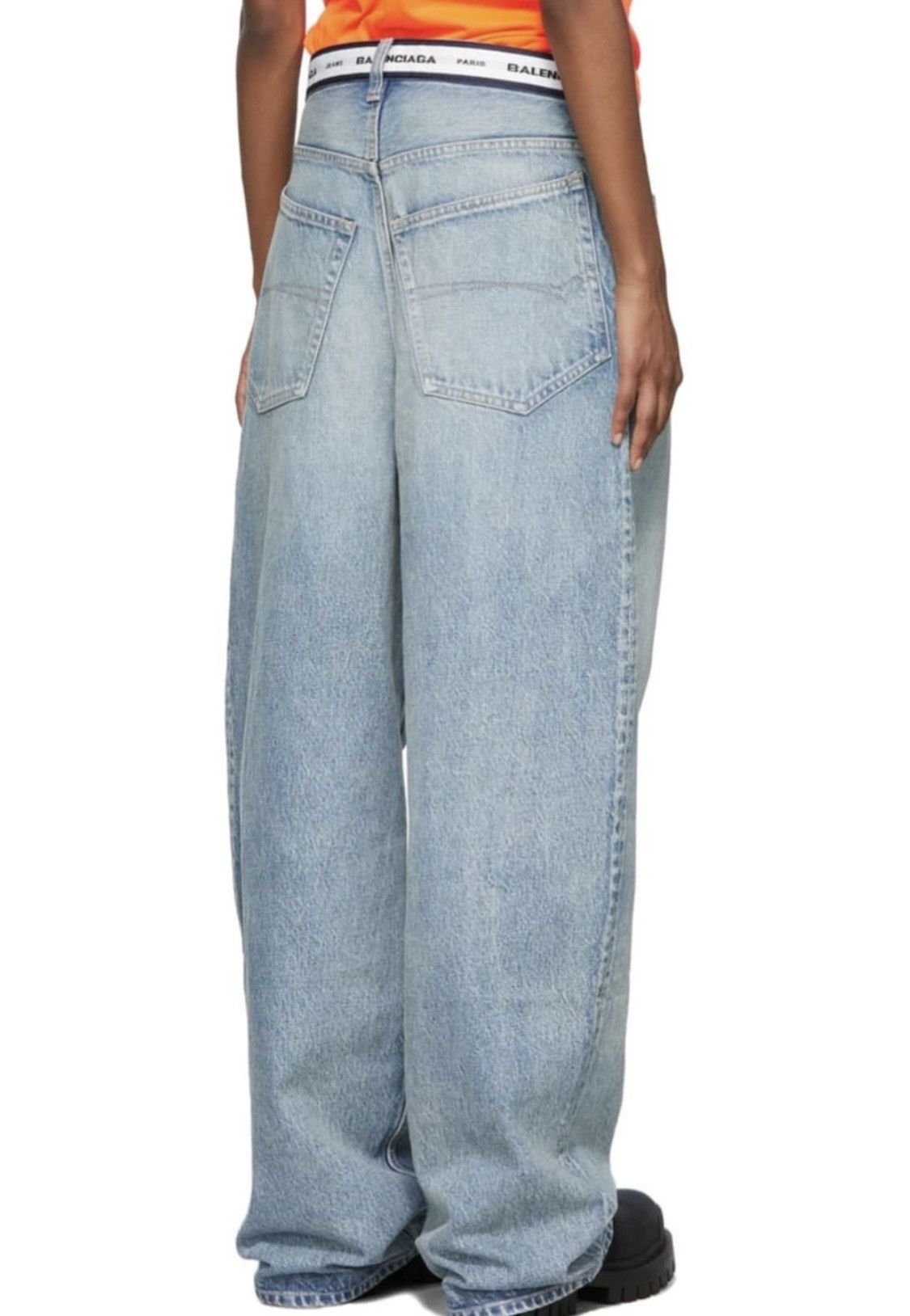 Balenciaga Balenciaga Waist Logo Denim Pants Size US 35 - 2 Thumbnail