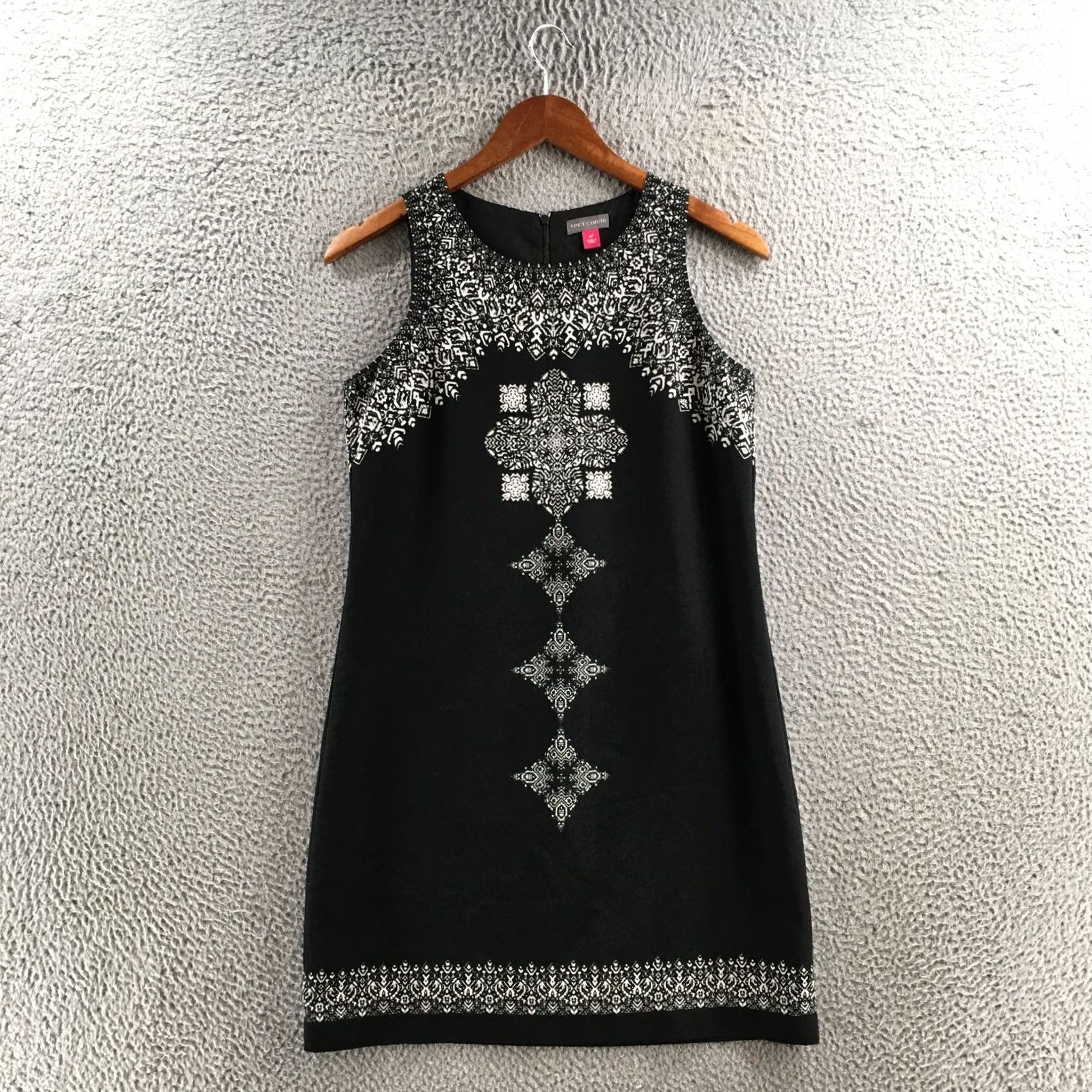 Vince Camuto Vince Camuto Dress Womens 4P Black White Geometric Print Sleeveless Sheath Top Size S / US 4 / IT 40 - 2 Thumbnail