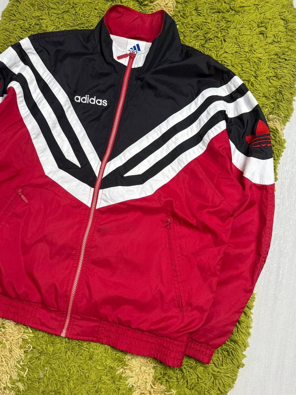 Adidas 90s Adidas Vintage Nylon Track Jacket Striped Size US L / EU 52-54 / 3 - 2 Thumbnail