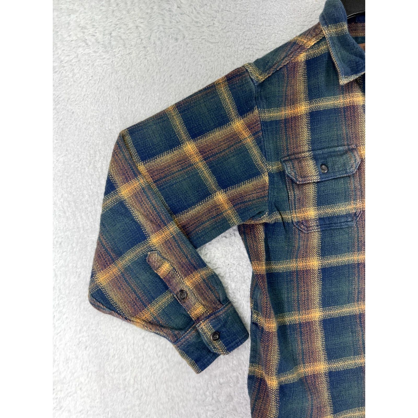 Orvis VINTAGE Orvis Flannel Shirt Men L Green Plaid 100% Cotton Button-Up Size US L / EU 52-54 / 3 - 6 Thumbnail
