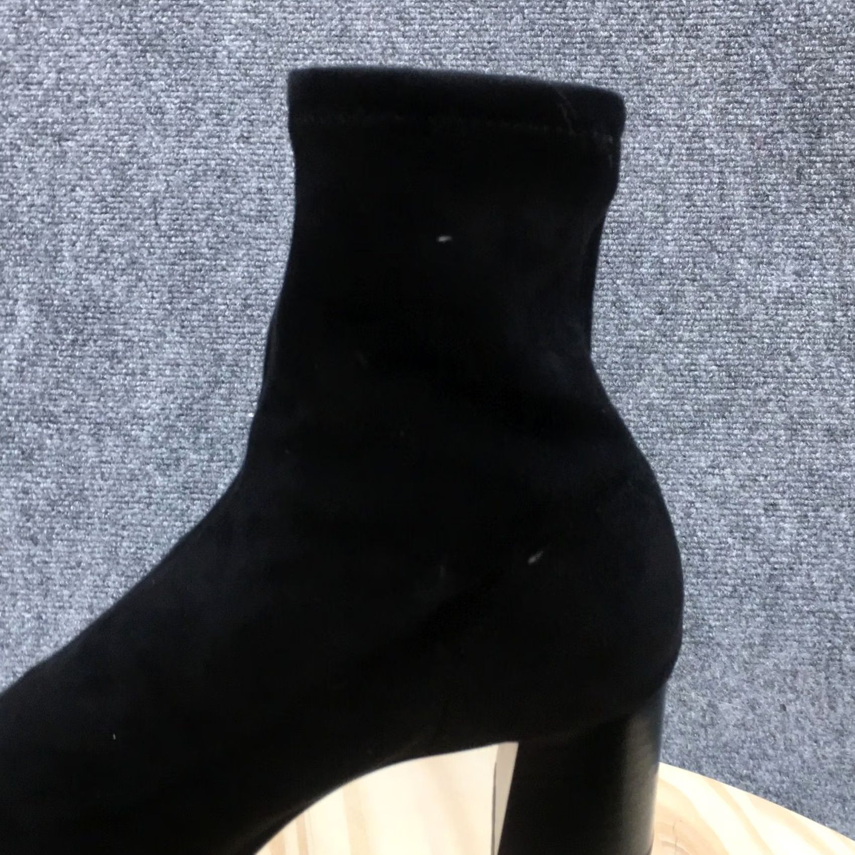 H&M H&M Boots Womens 40 Casual Pull On Ankle Sock Bootie Black Fabric Block Heels Size US 9 / IT 39 - 3 Thumbnail