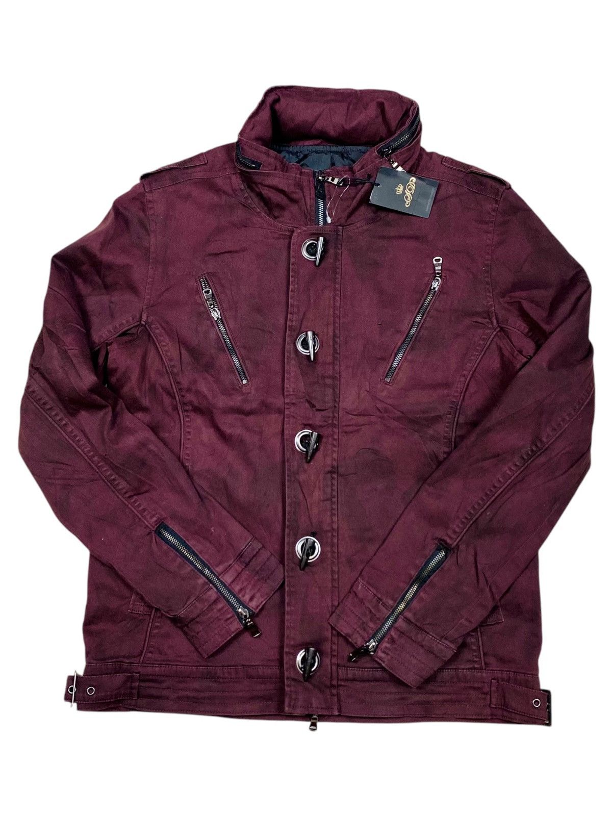 BUFFALO BOBS 2000s Semantic Design - Vkei Style Red Wine Bono Jacket Size US M / EU 48-50 / 2 - 3 Thumbnail