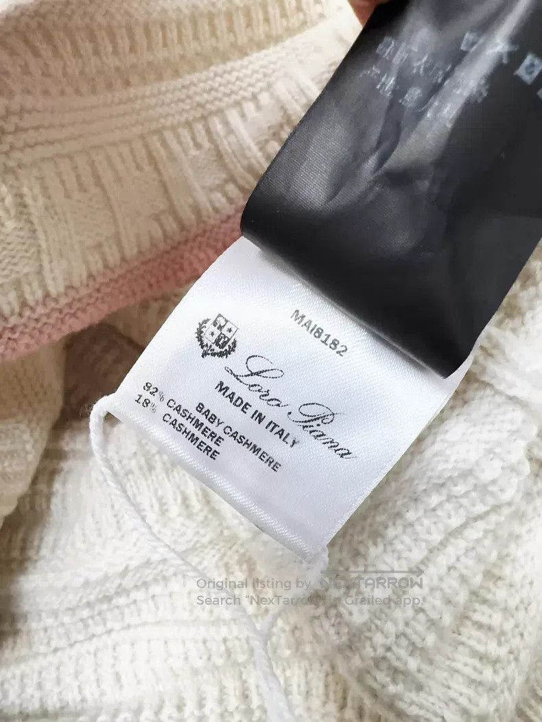 Loro Piana Loro Piana Beige Cashmere Knit Short Sleeve with Pink Edge Size XS / US 0-2 / IT 36-38 - 8 Thumbnail