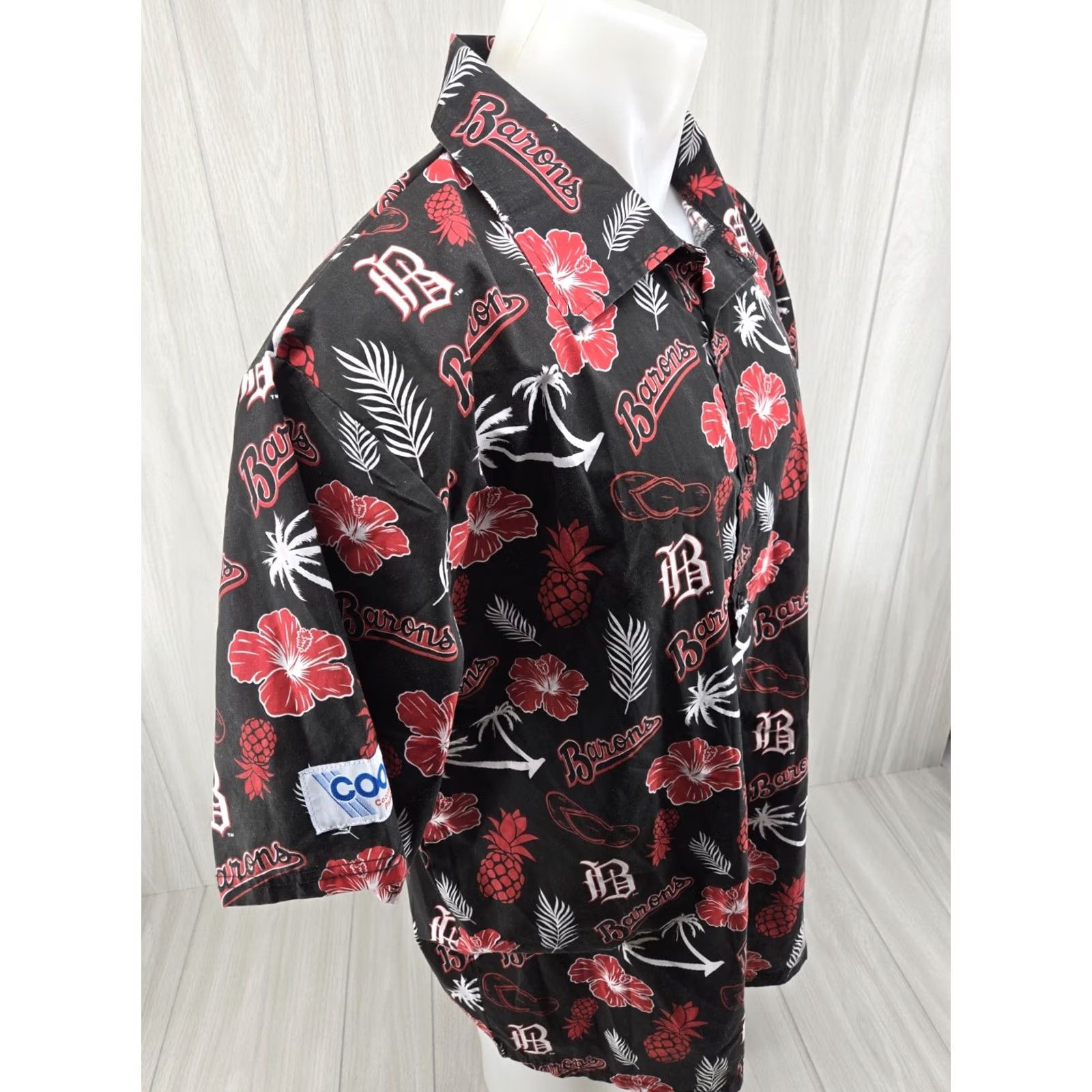 Vintage VINTAGE Birmingham Barons Hawaiian AOP Promo Button Up Shirt Size XL Success Brands Size US XL / EU 56 / 4 - 6 Thumbnail