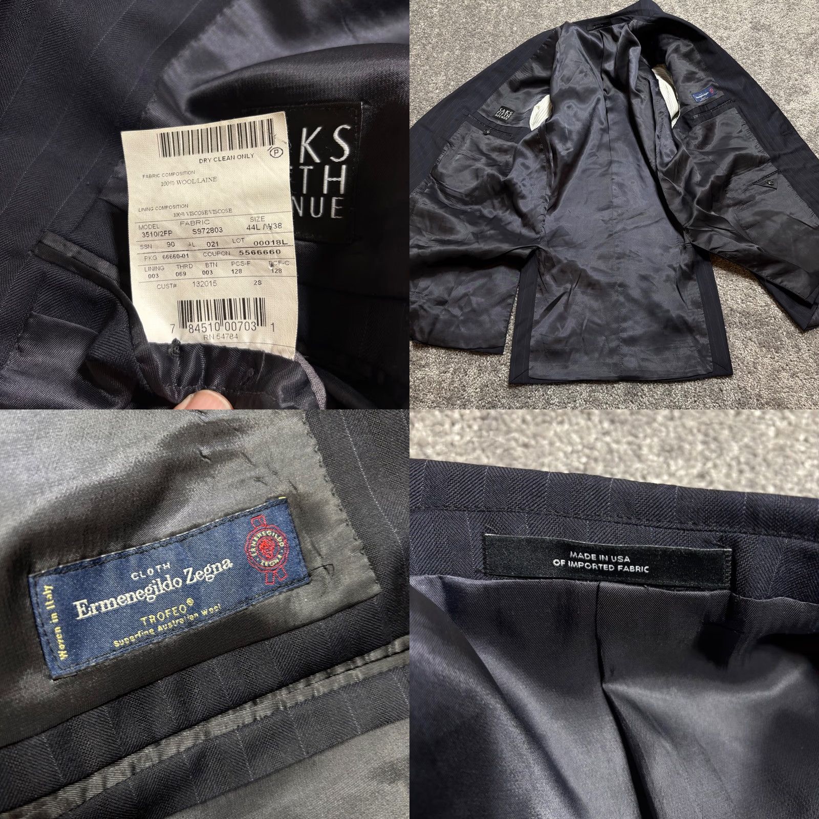 Ermenegildo Zegna Ermenegildo Zegna Trofeo Blazer Men’s 44L Navy Chalk Stripe Wool USA Blazer Mom/Men’s Regular Long Coat Jacket Vintage No Size 44R - 9 Thumbnail