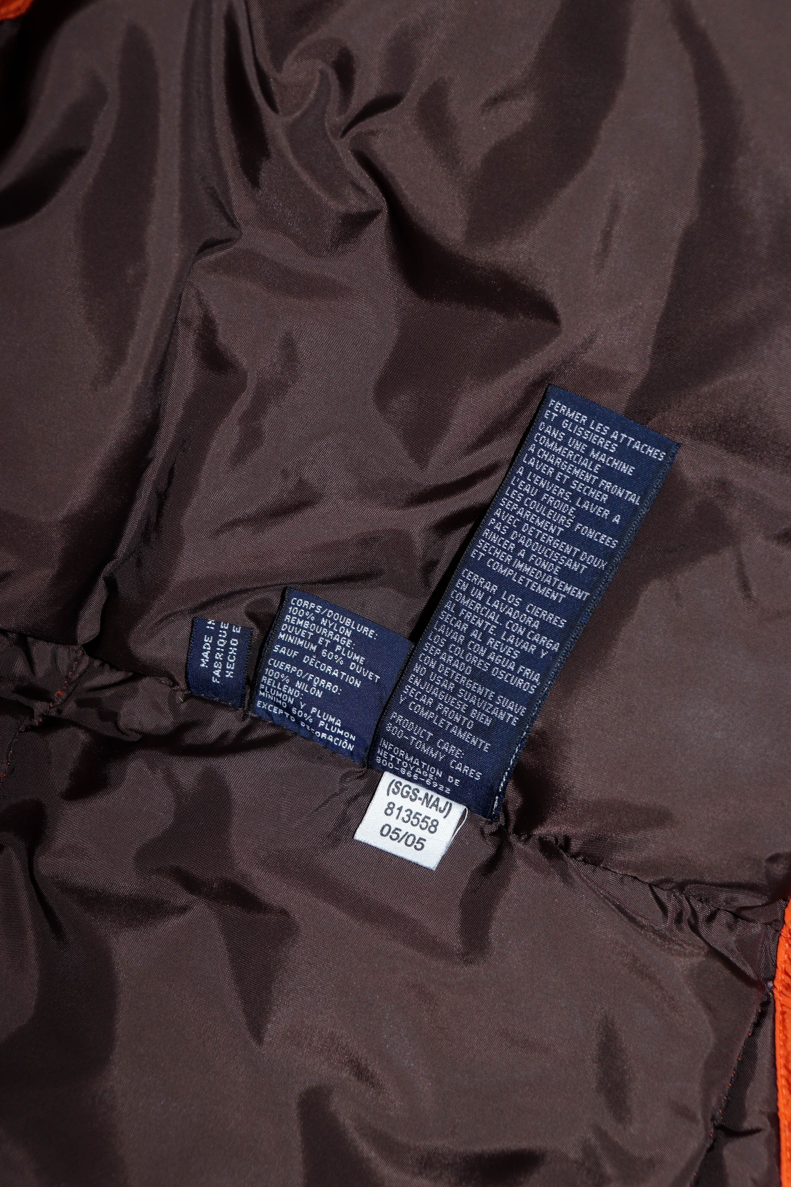 Tommy Hilfiger Tommy Hilfiger Vintage Orange Nylon Down Puffer Jacket Size US L / EU 52-54 / 3 - 15 Thumbnail