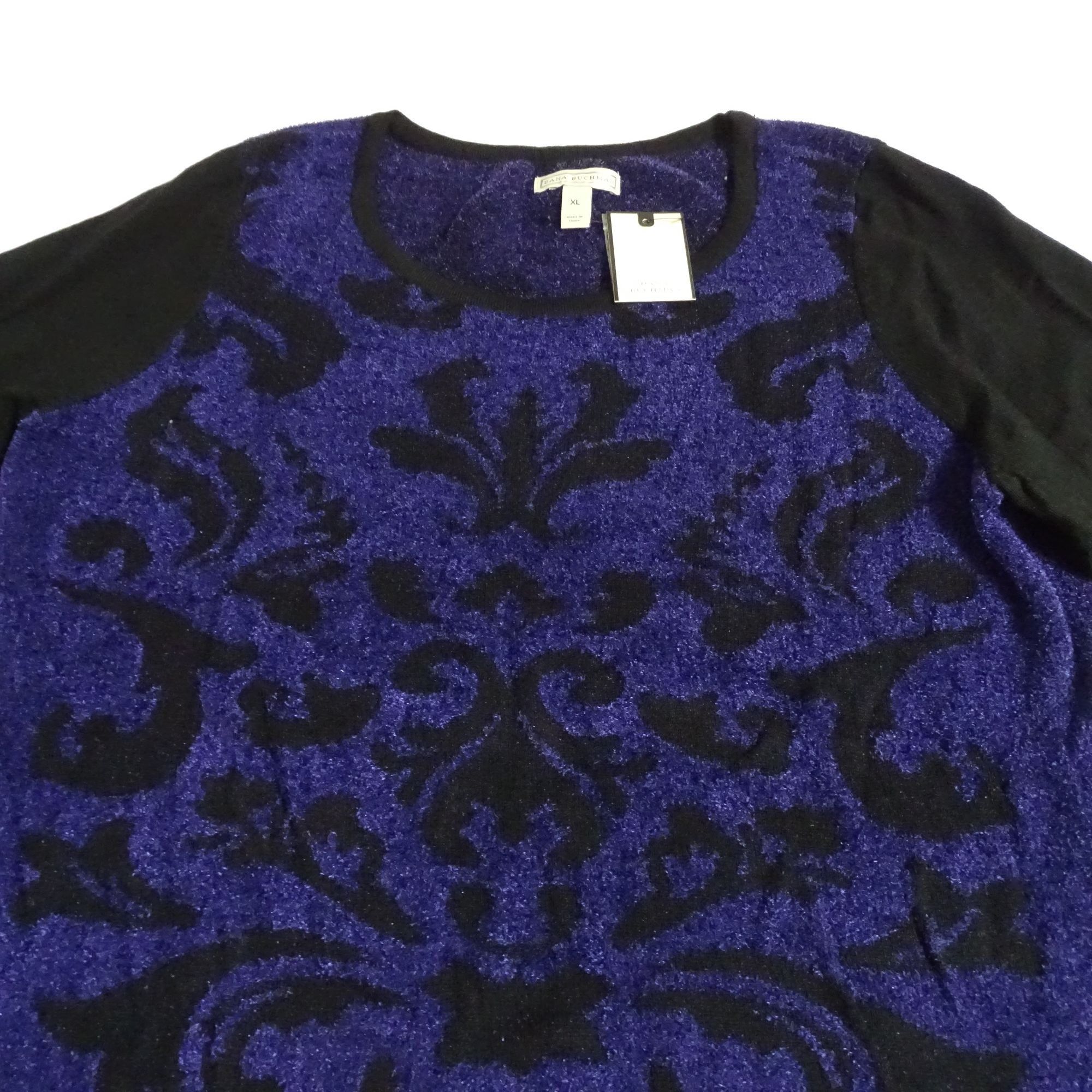 Other Dana Buchman Purple Black Knit Pullover Sweater Size XL Size XL / US 12-14 / IT 48-50 - 2 Thumbnail