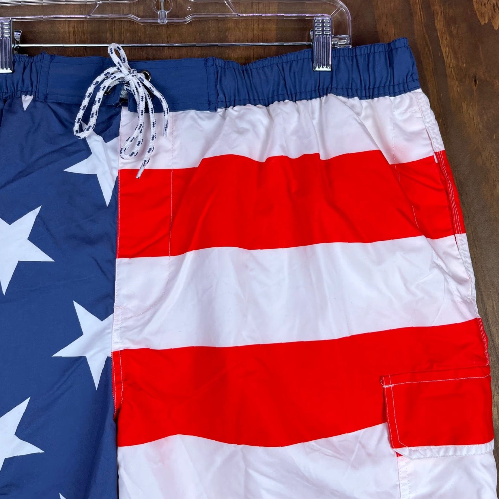 Vintage The Foundry Mens Shorts American Flag USA Patriotic Cargo Swim Board Trunks 2XL Size US 39 - 3 Thumbnail