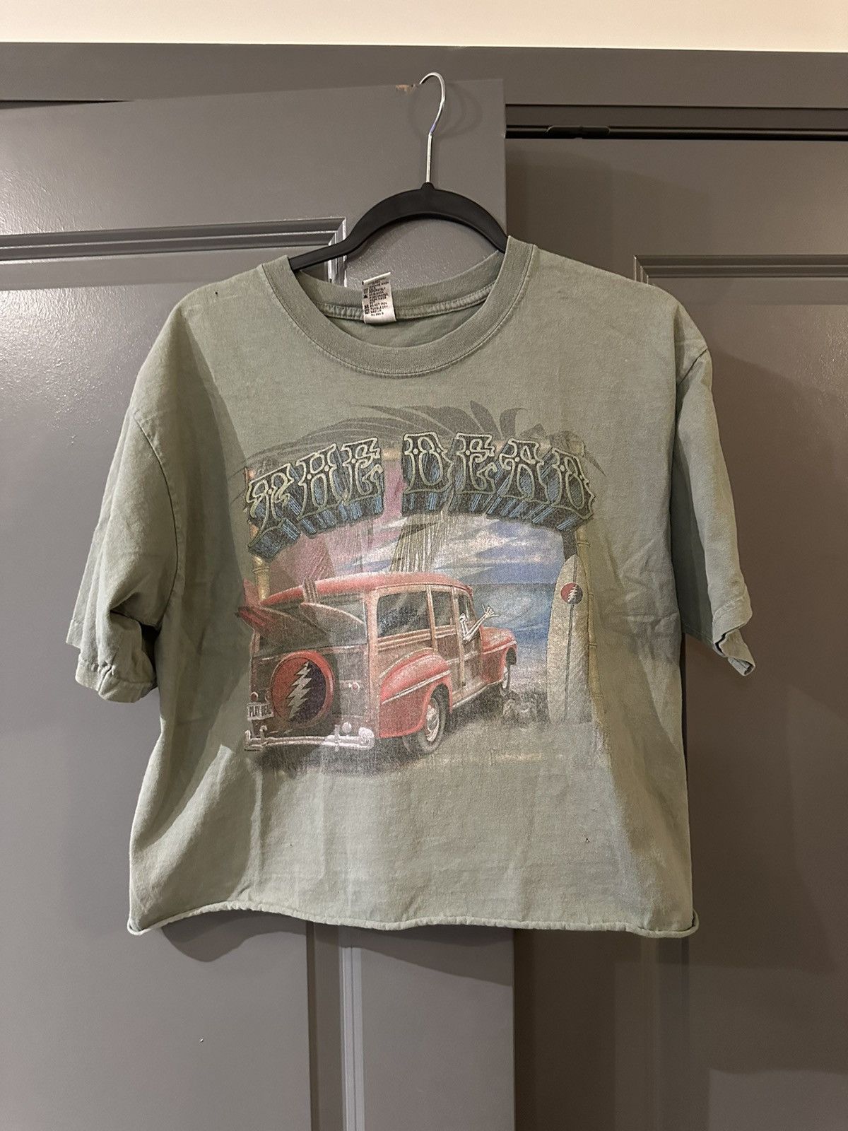 image of Band Tees x Grateful Dead Vintage 2004 Grateful Dead Cropped The Dead Summer Tour Tee in Green, Wom