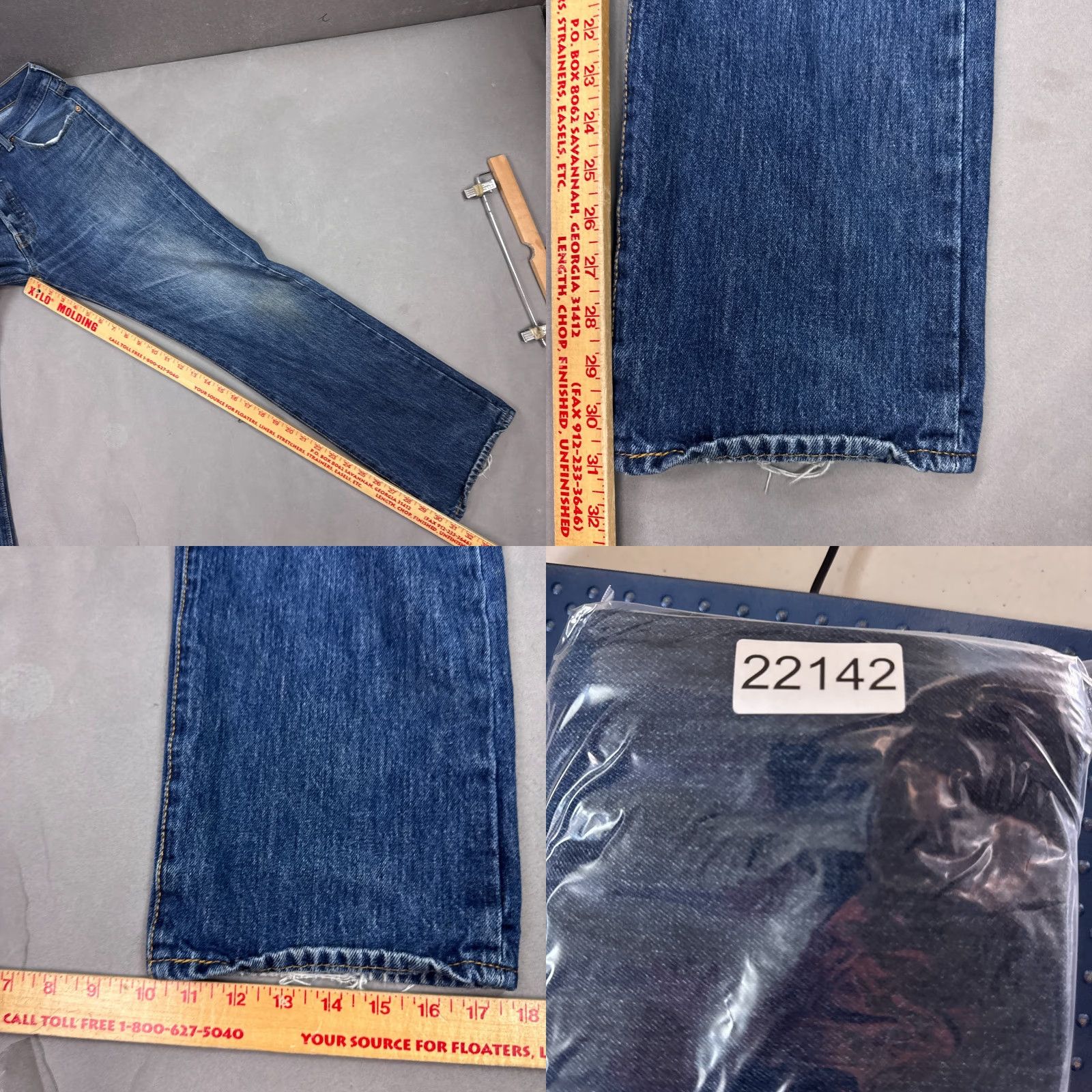 Levi's Levi's 501 Jeans Mens 34x32 Blue Denim Button Fly Distressed Thrashed Faded Size US 34 / EU 50 - 10 Thumbnail